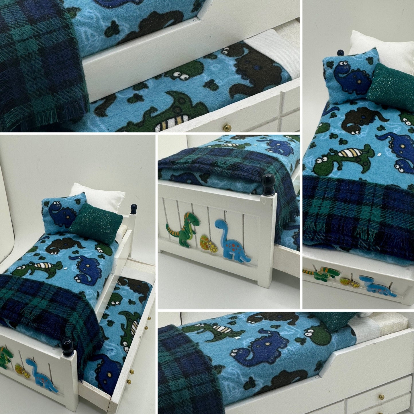 Dolls House Luxury Dressed 1/12th - 1:12 - 1 inch.  Single Trundle Bed - Danny