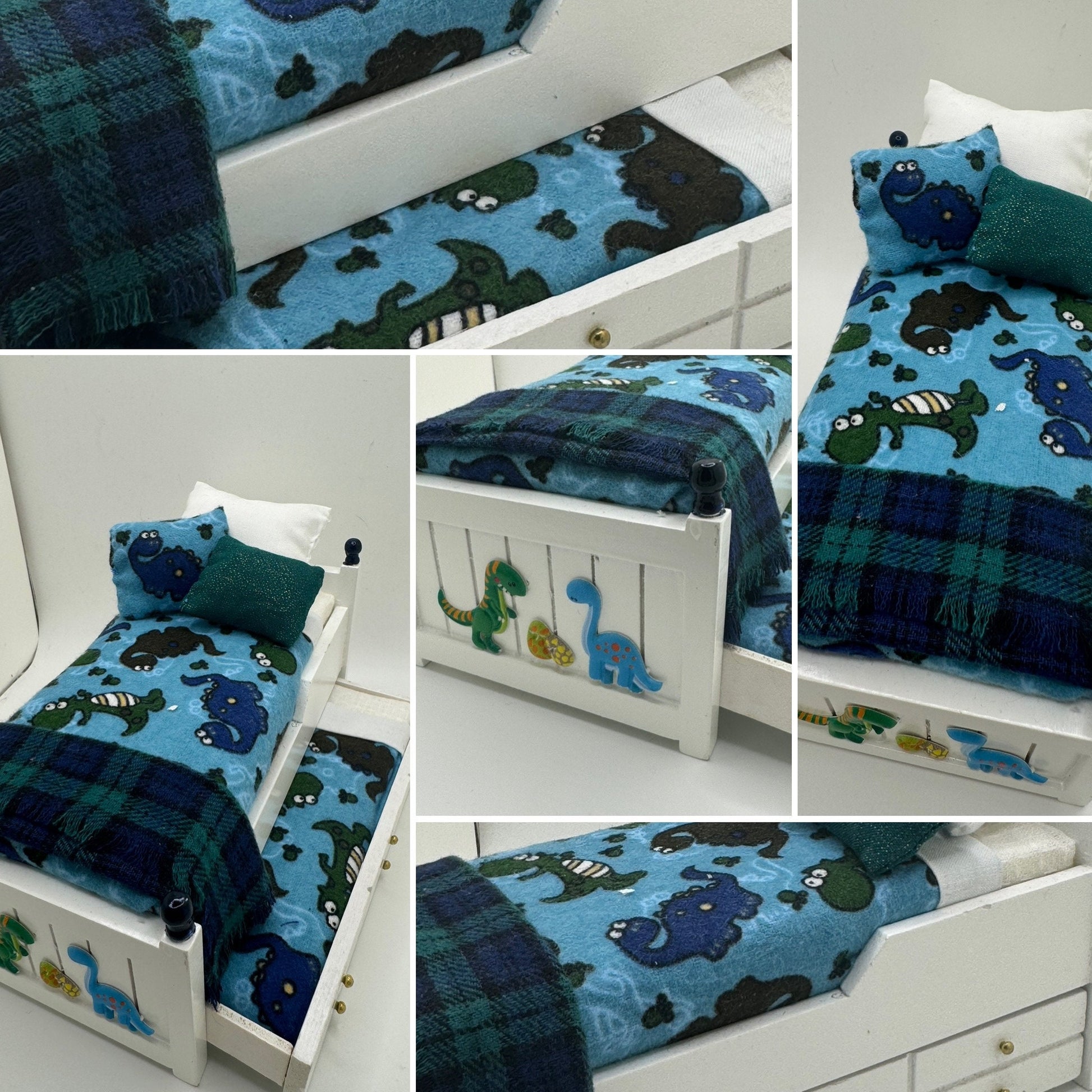 Dolls House Luxury Dressed 1/12th - 1:12 - 1 inch.  Single Trundle Bed - Danny