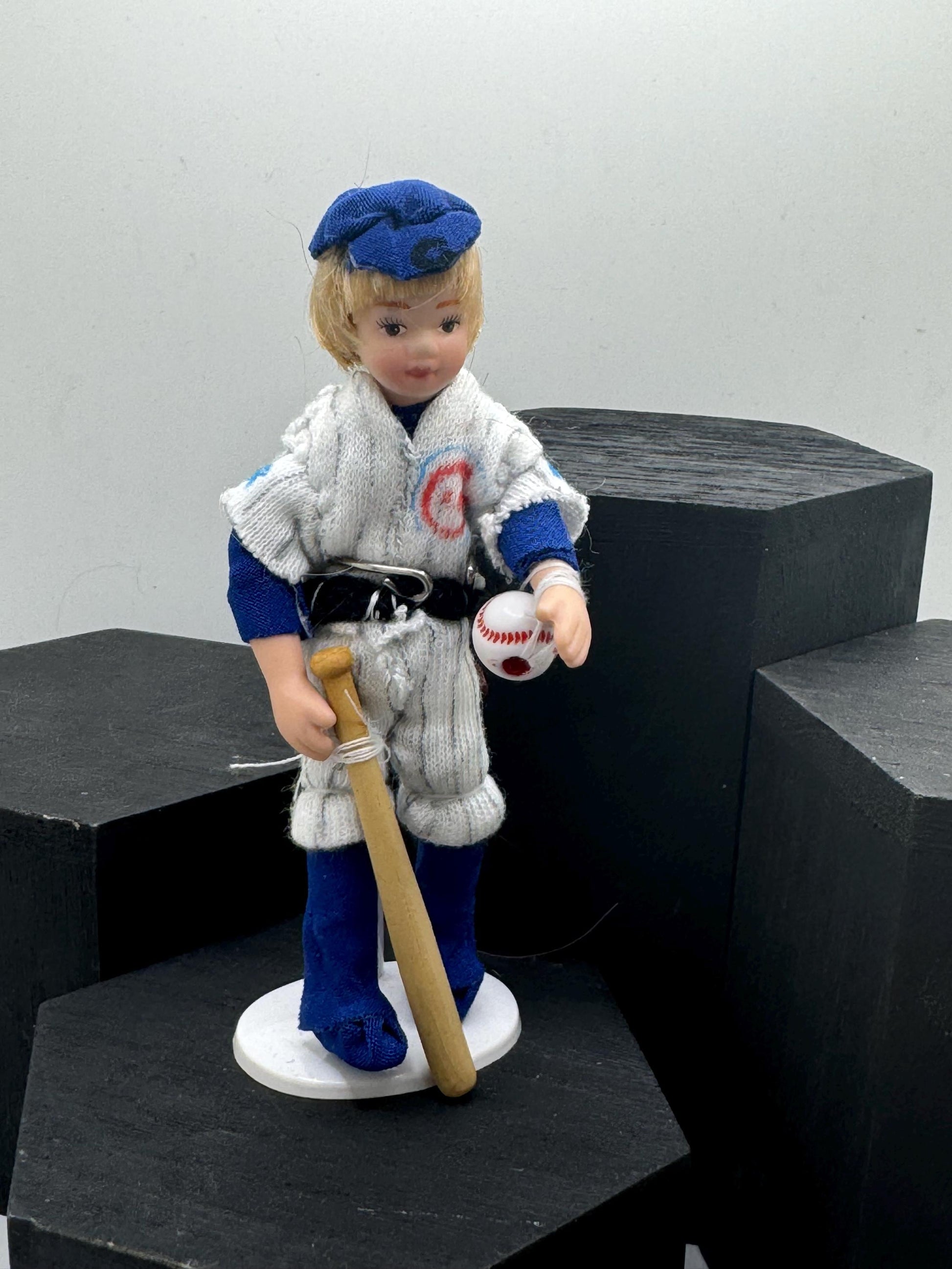 Dolls House Miniatures - 1/12th dolls in Fancy Dress - Barry the baseball player