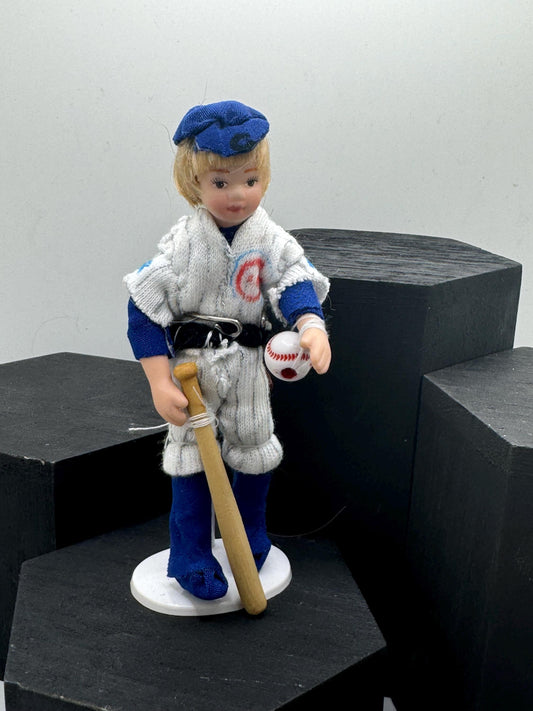 Dolls House Miniatures - 1/12th dolls in Fancy Dress - Barry the baseball player