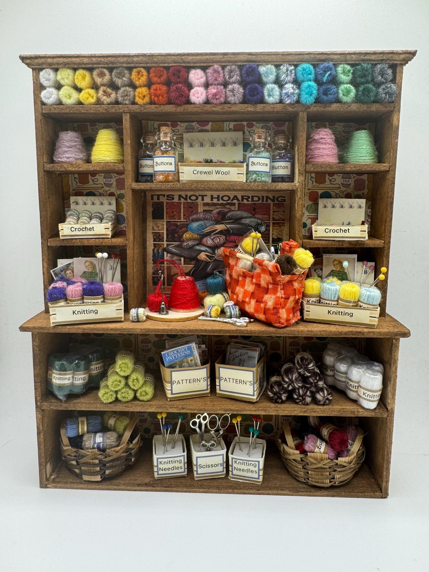 Dolls House Miniatures - 1/12th  - Knitting Crochet Yarn Dresser / Hutch