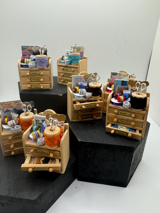 1/12th Haberdashery / sewing drawers x 1