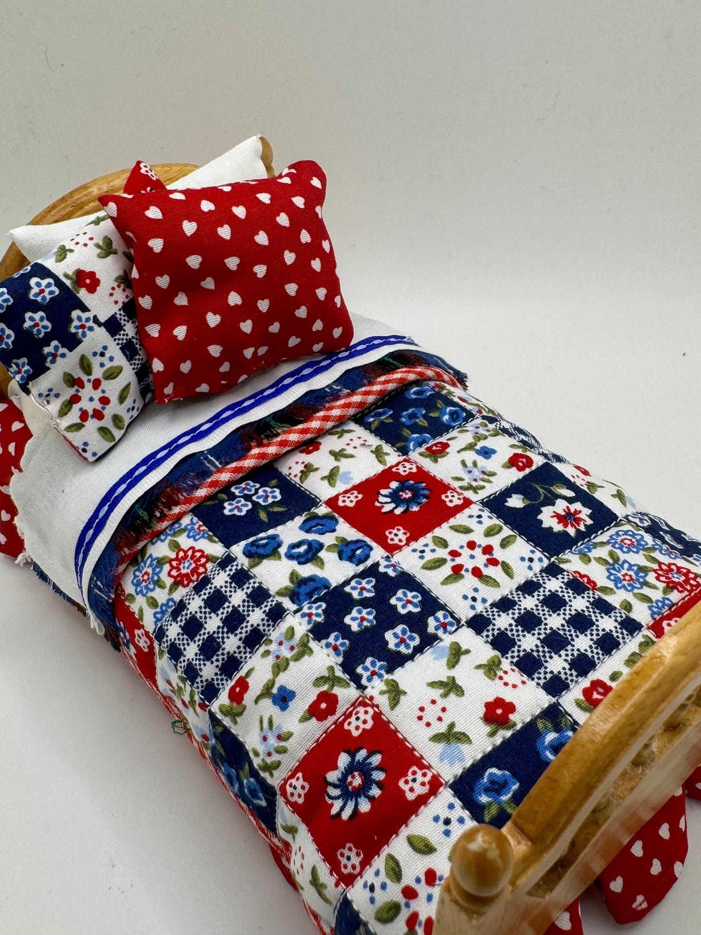 Dolls House Luxury Dressed 1/12th - 1:12 - 1 inch scale Hand Dressed Bed - Harper