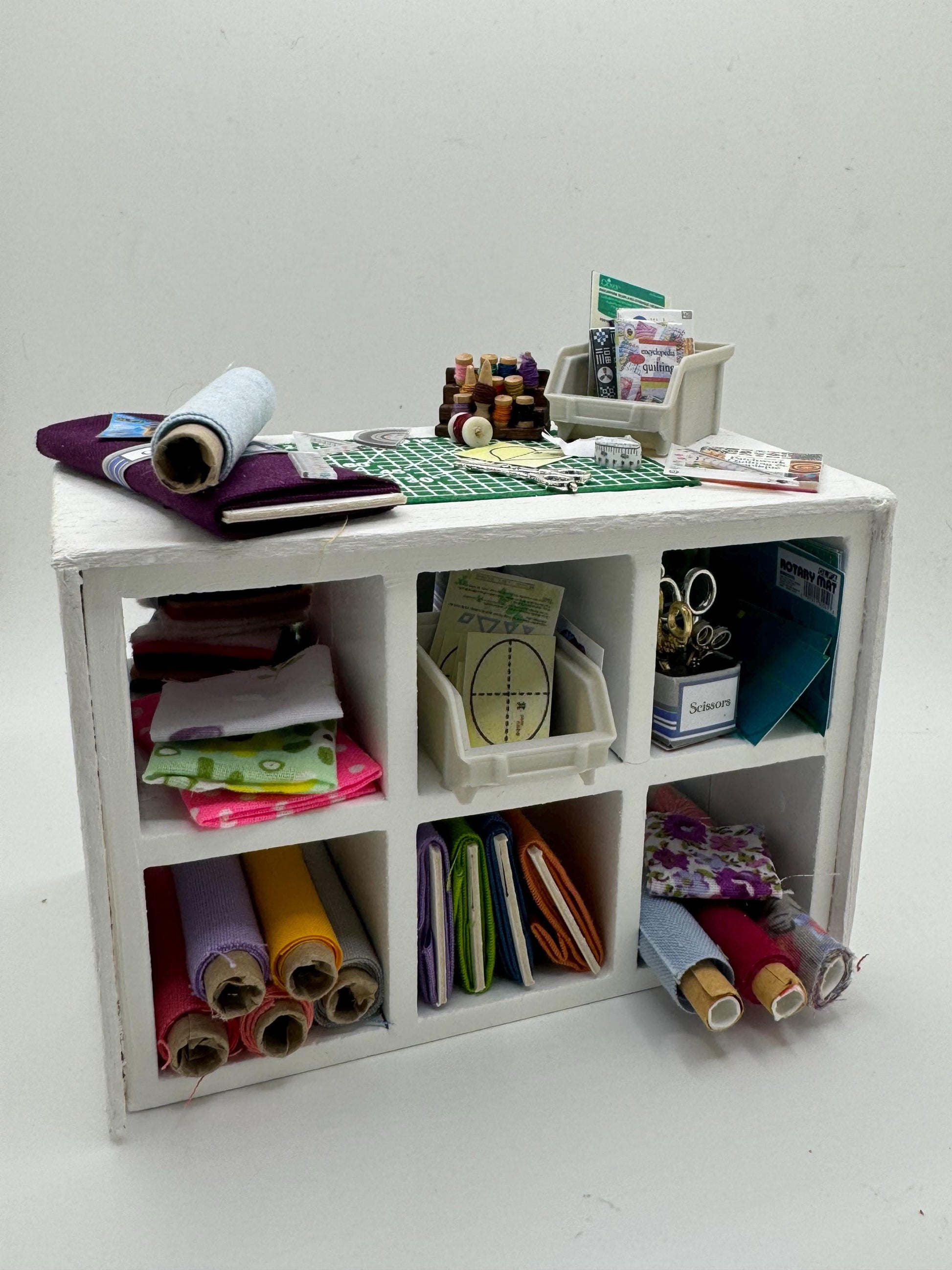 Dolls House Miniatures - 1/12th 1:12 1” scale - Quilters Patchwork Table