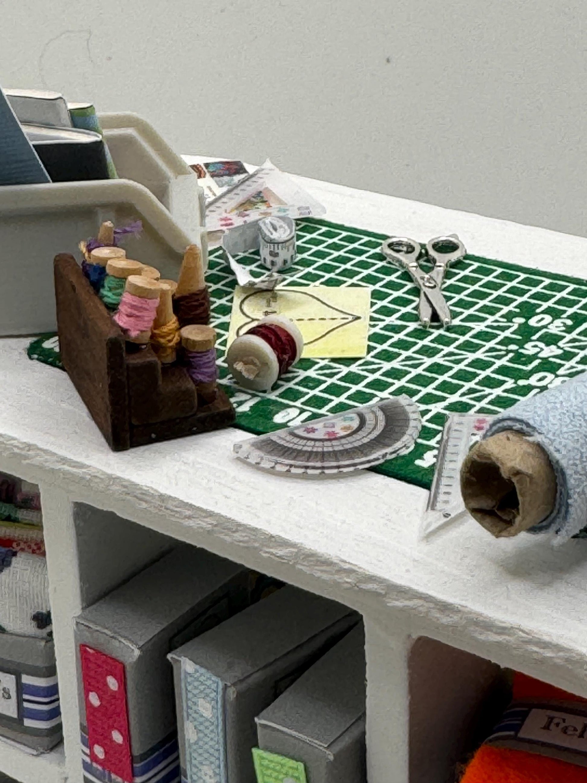 Dolls House Miniatures - 1/12th 1:12 1” scale - Quilters Patchwork Table