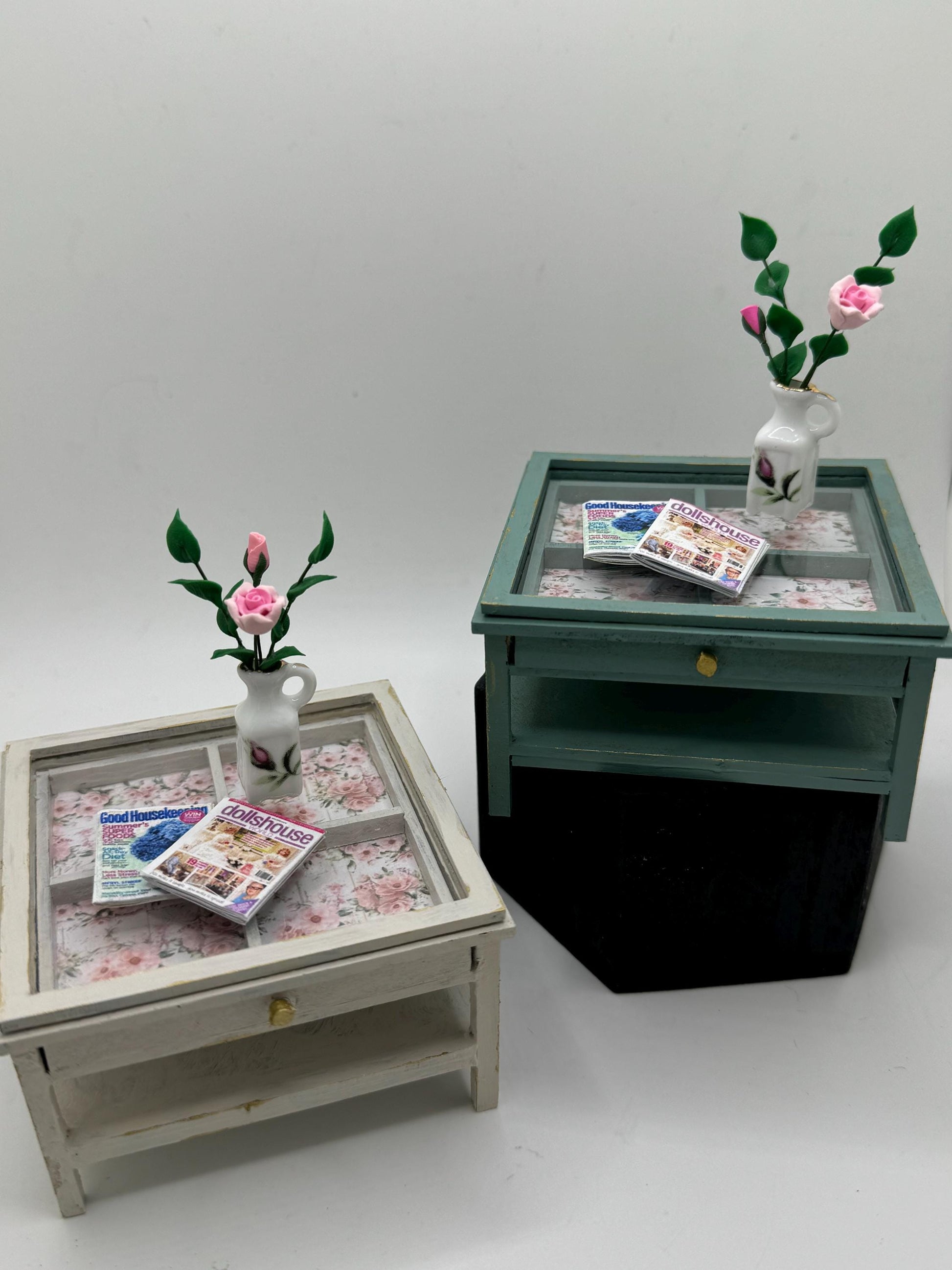 Dolls House Miniatures - 1/12th  - Coffee Table with pull out display drawer (2 available)