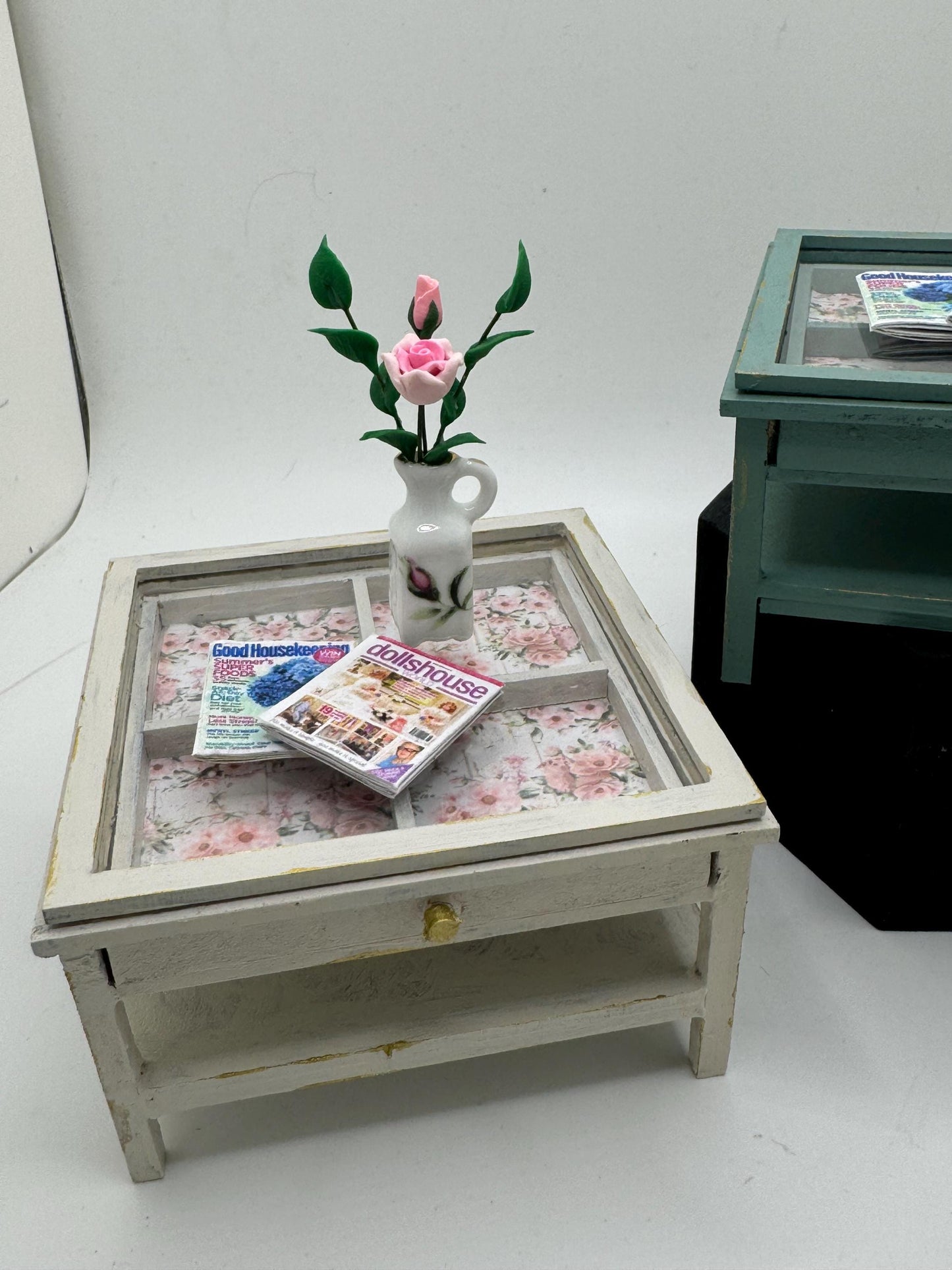 Dolls House Miniatures - 1/12th  - Coffee Table with pull out display drawer (2 available)