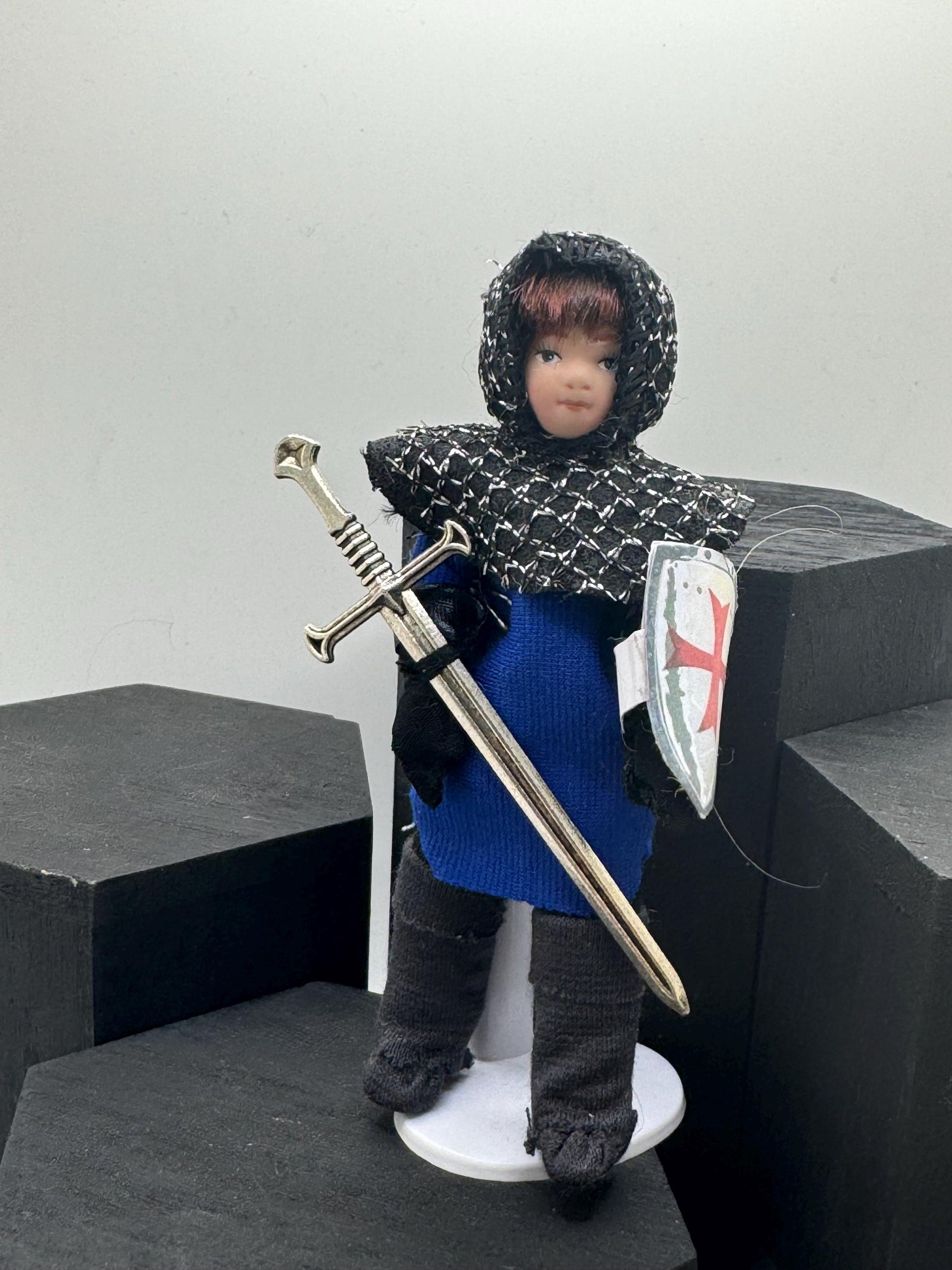 Dolls House Miniatures - 1/12th dolls in Fancy Dress - Kenny the Knight
