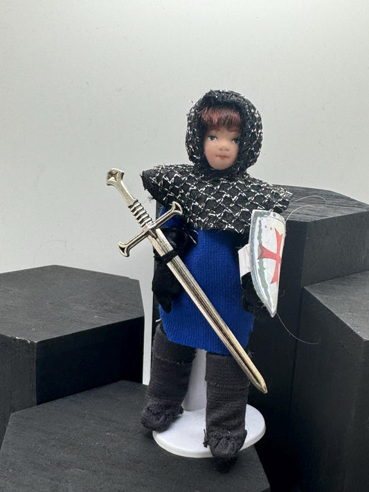 Dolls House Miniatures - 1/12th dolls in Fancy Dress - Kenny the Knight