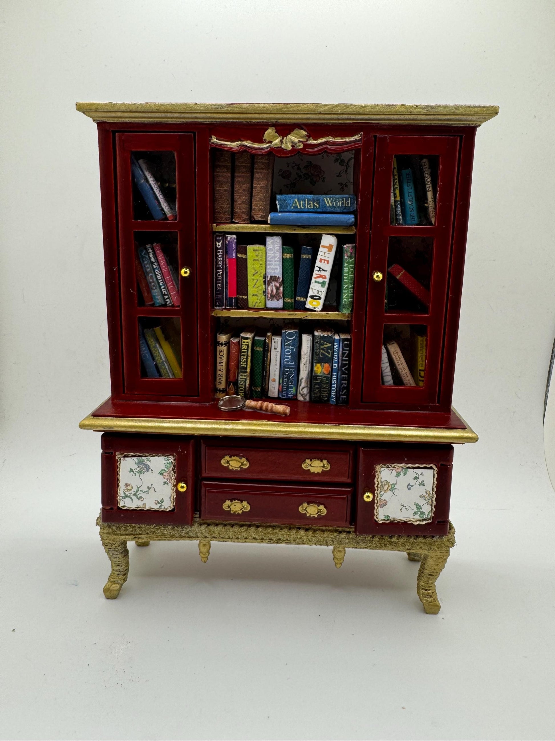 Dolls House Miniatures - Book Dresser / Hutch ( 1:12 1/12th 1 inch )