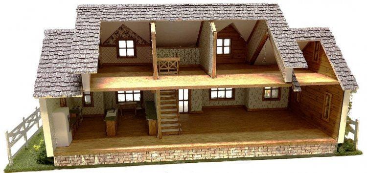 Hart’s Desire Miniatures - 1:48 quarter scale house kit - Two Storey Ranch House