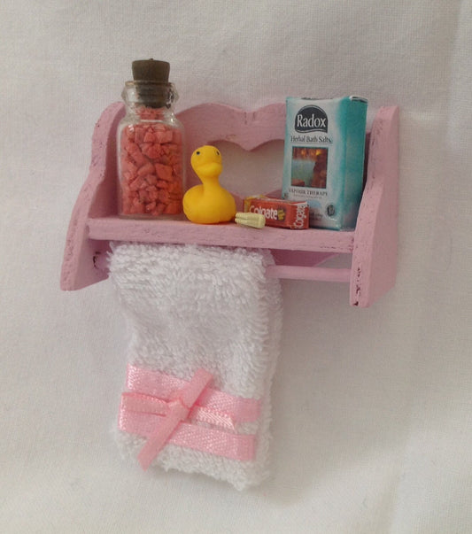 DOLLS HOUSE MINIATURES - bathroom wall shelf