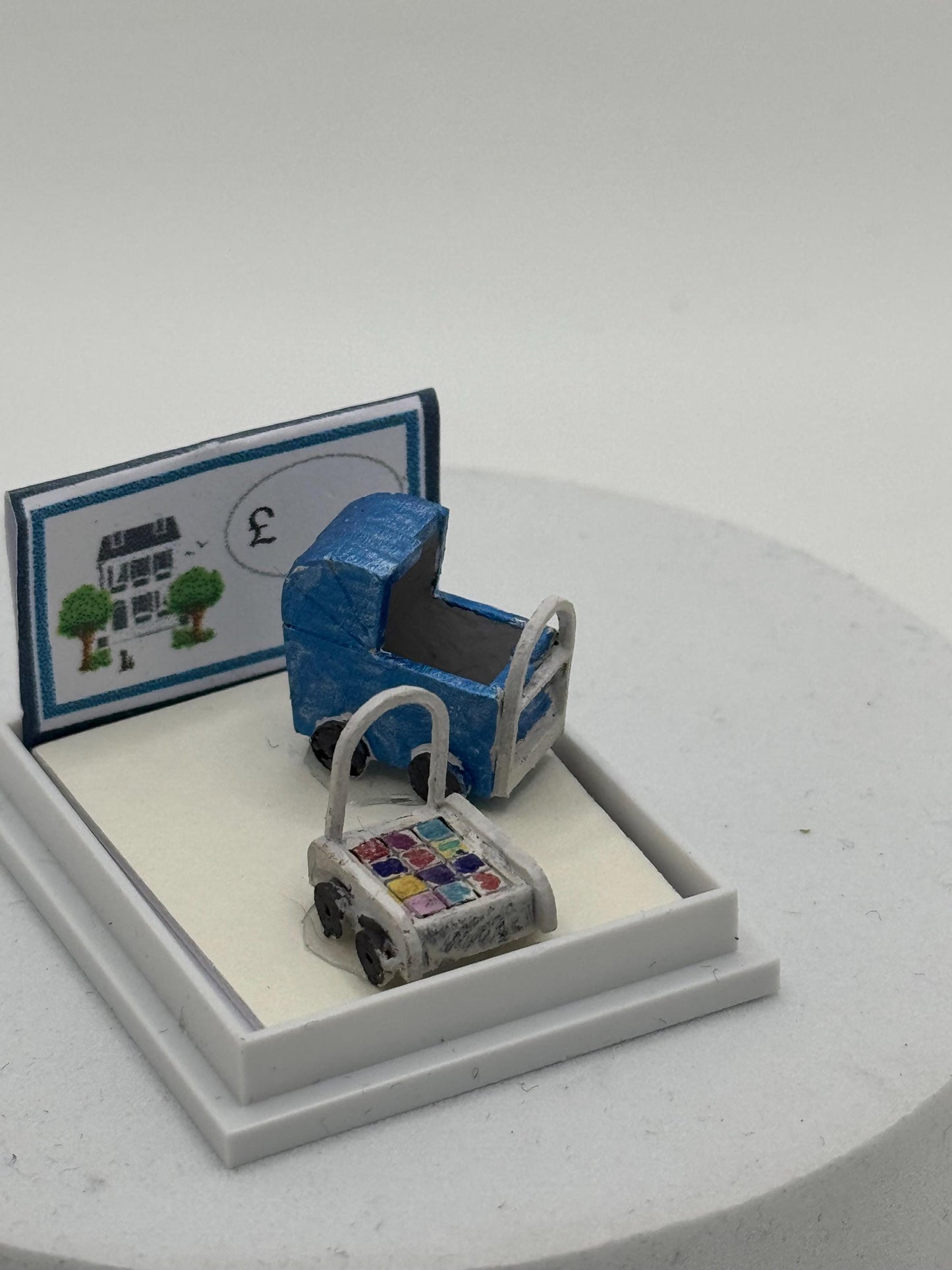 Dolls House  1/48th Toy Pram and Block Cart