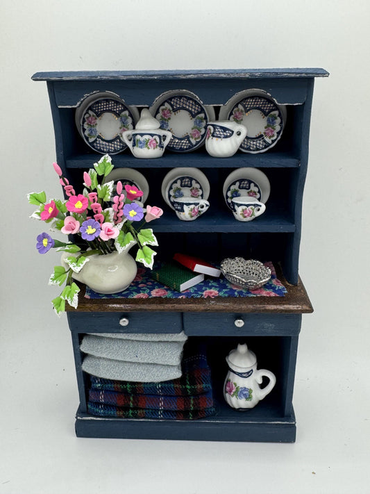 Dolls House Miniatures - Hand painted  Kitchen Dresser / Hutch