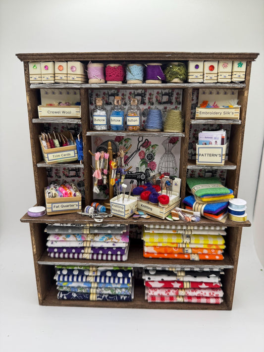 Dolls House Miniatures - 1/12th  - Haberdashery Sewing Dresser / Hutch