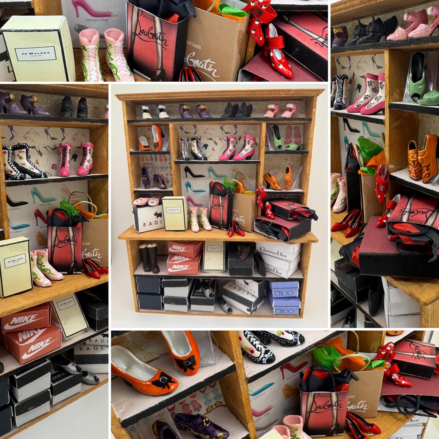 Dolls House Miniatures - 1/12th  - Step in Time /Shoe shop display /  Dresser / Hutch