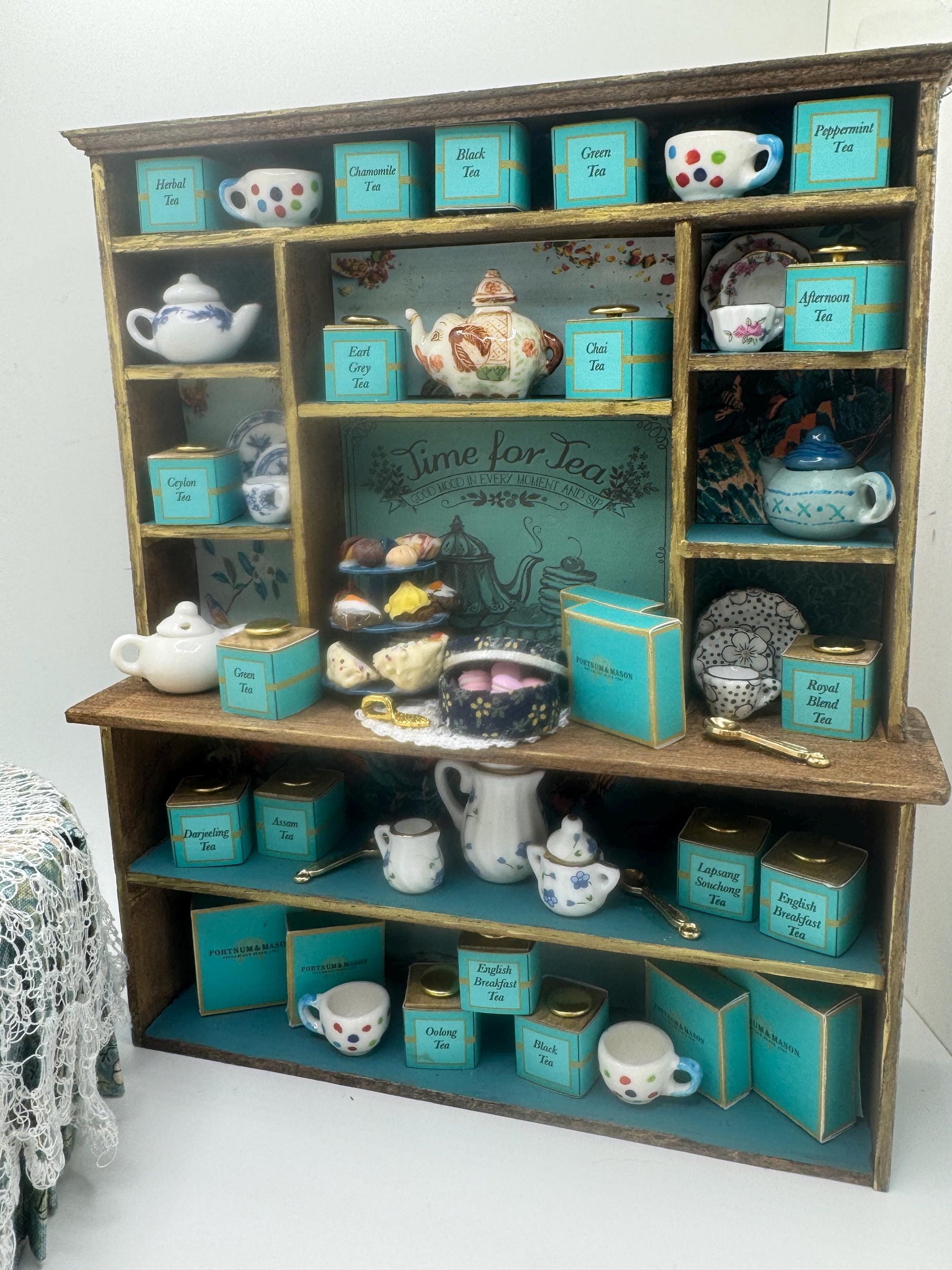 Dolls House Miniatures - 1/12th  - Time for Tea / Tea shop display /  Dresser / Hutch and separate Table