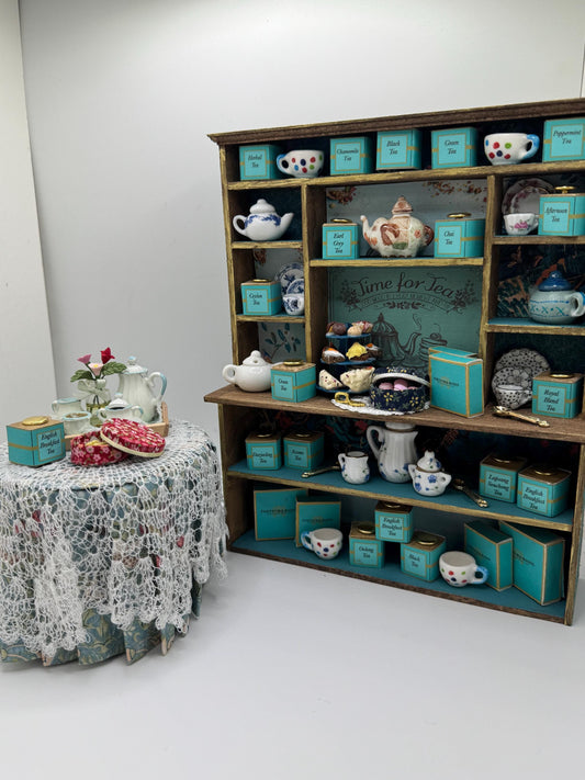 Dolls House Miniatures - 1/12th  - Time for Tea / Tea shop display /  Dresser / Hutch and separate Table