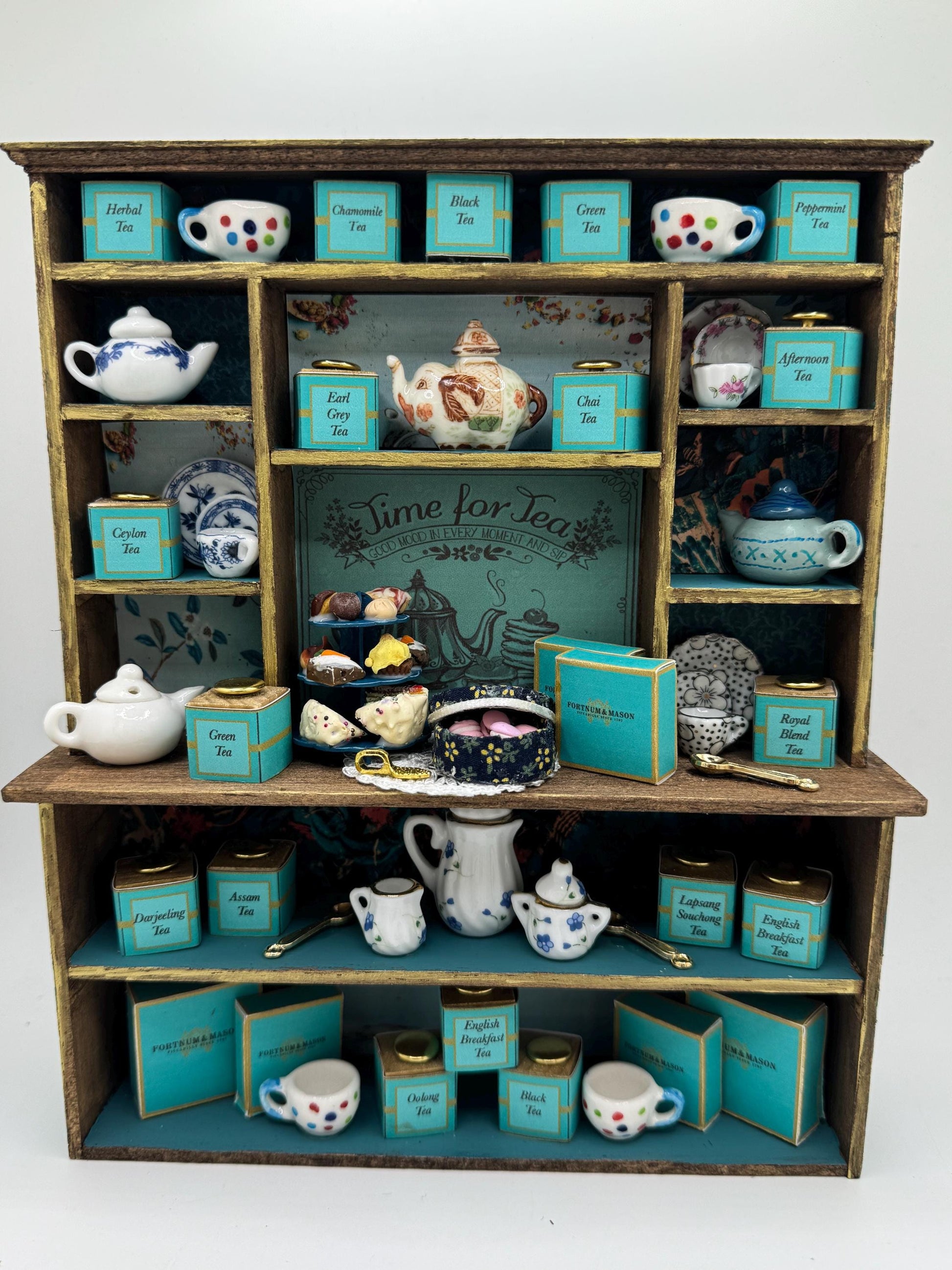 Dolls House Miniatures - 1/12th  - Time for Tea / Tea shop display /  Dresser / Hutch and separate Table