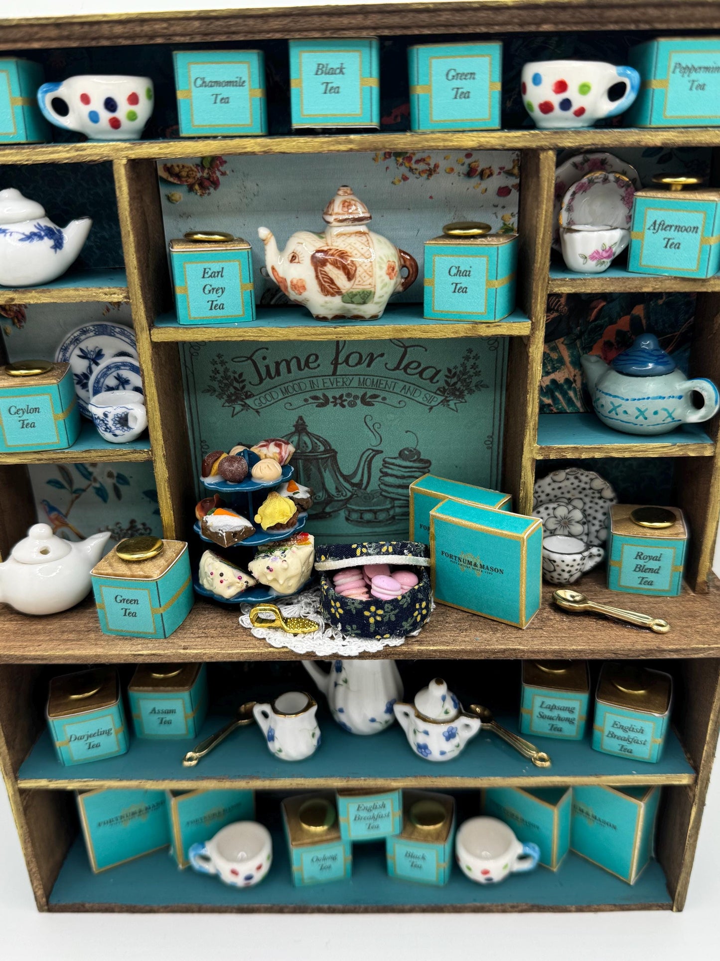 Dolls House Miniatures - 1/12th  - Time for Tea / Tea shop display /  Dresser / Hutch and separate Table