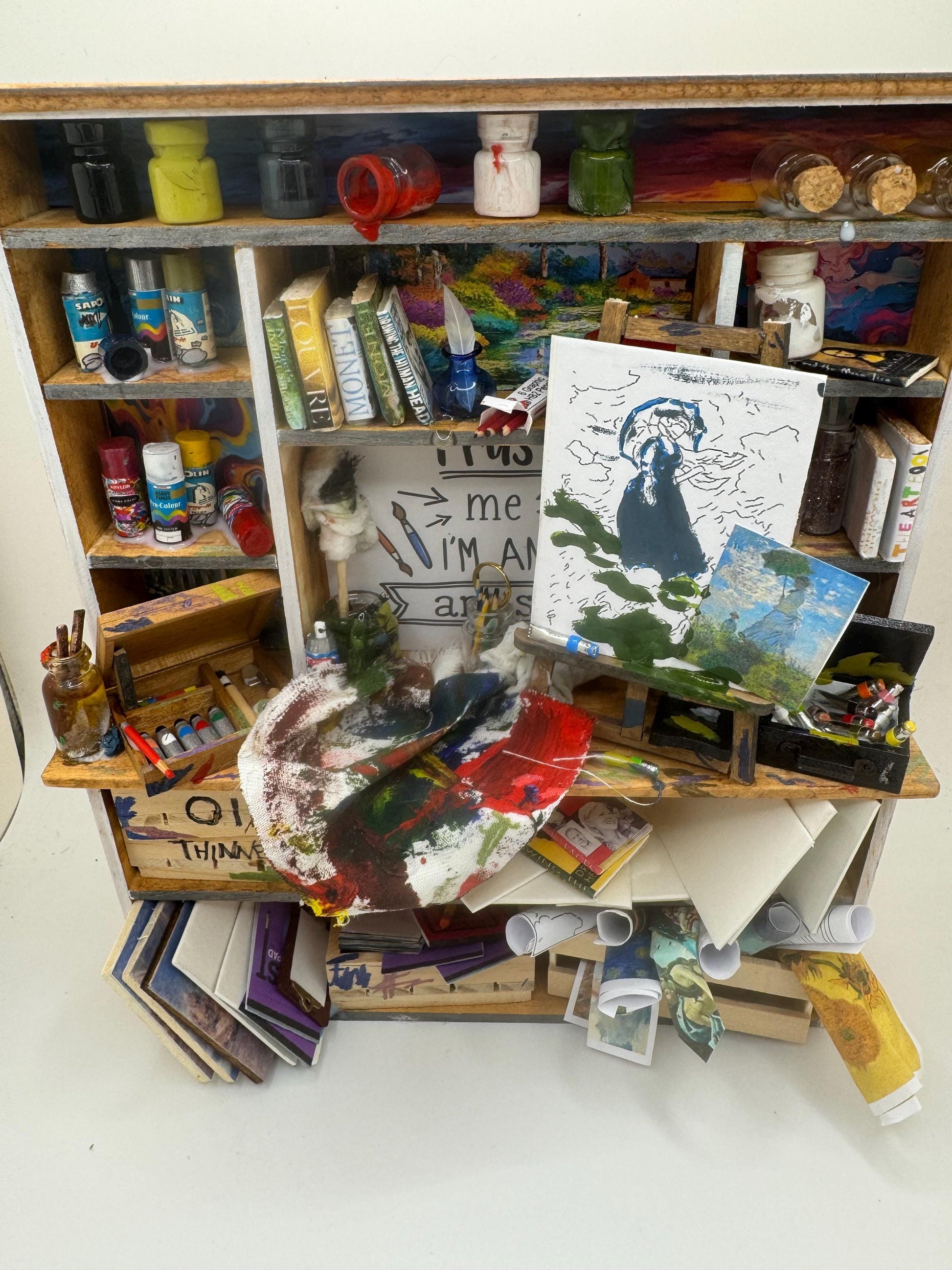 Dolls House Miniatures - 1/12th  - Artists Dresser  / Hutch