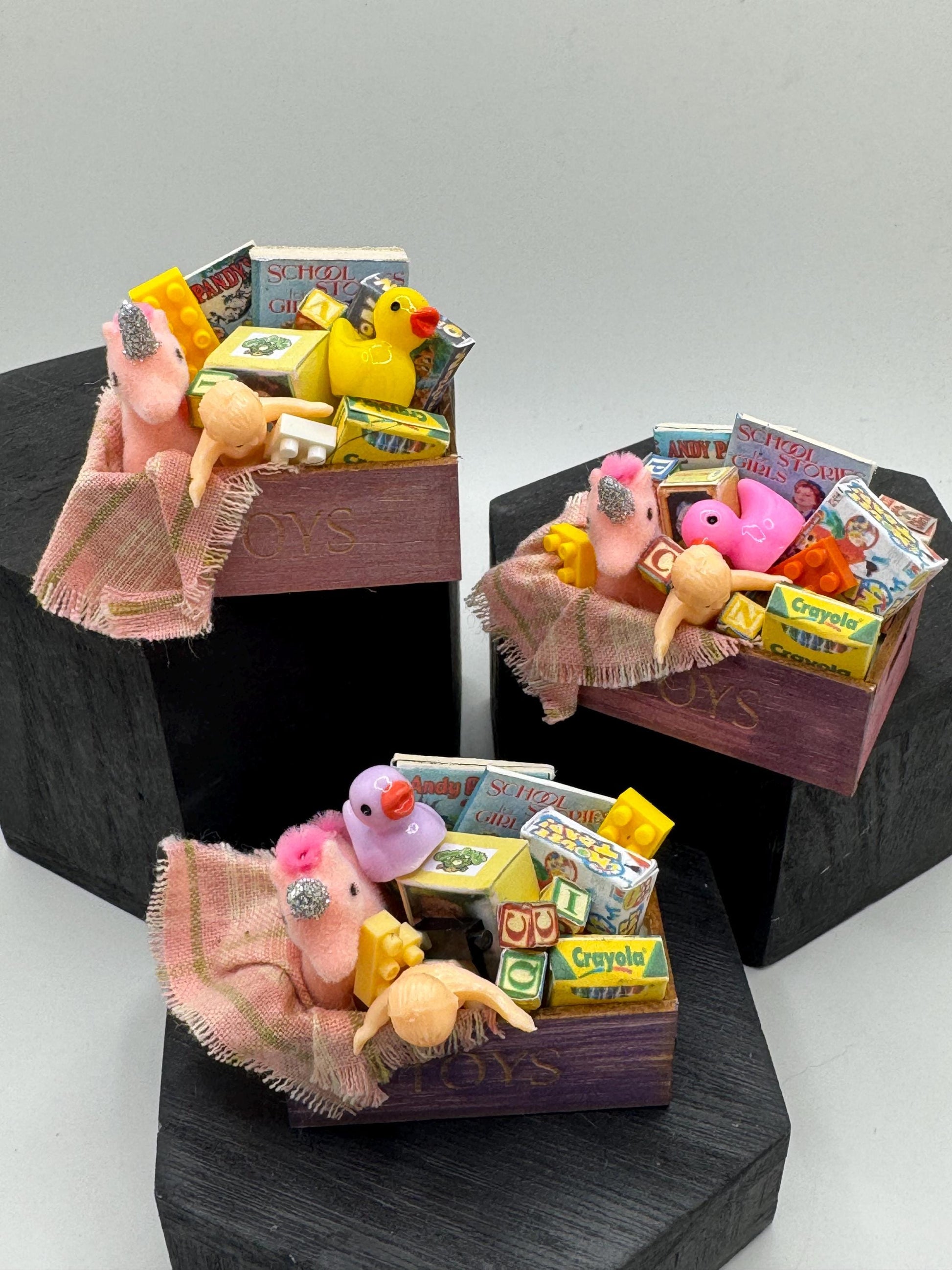 Dolls House Miniatures -  Toy box x1