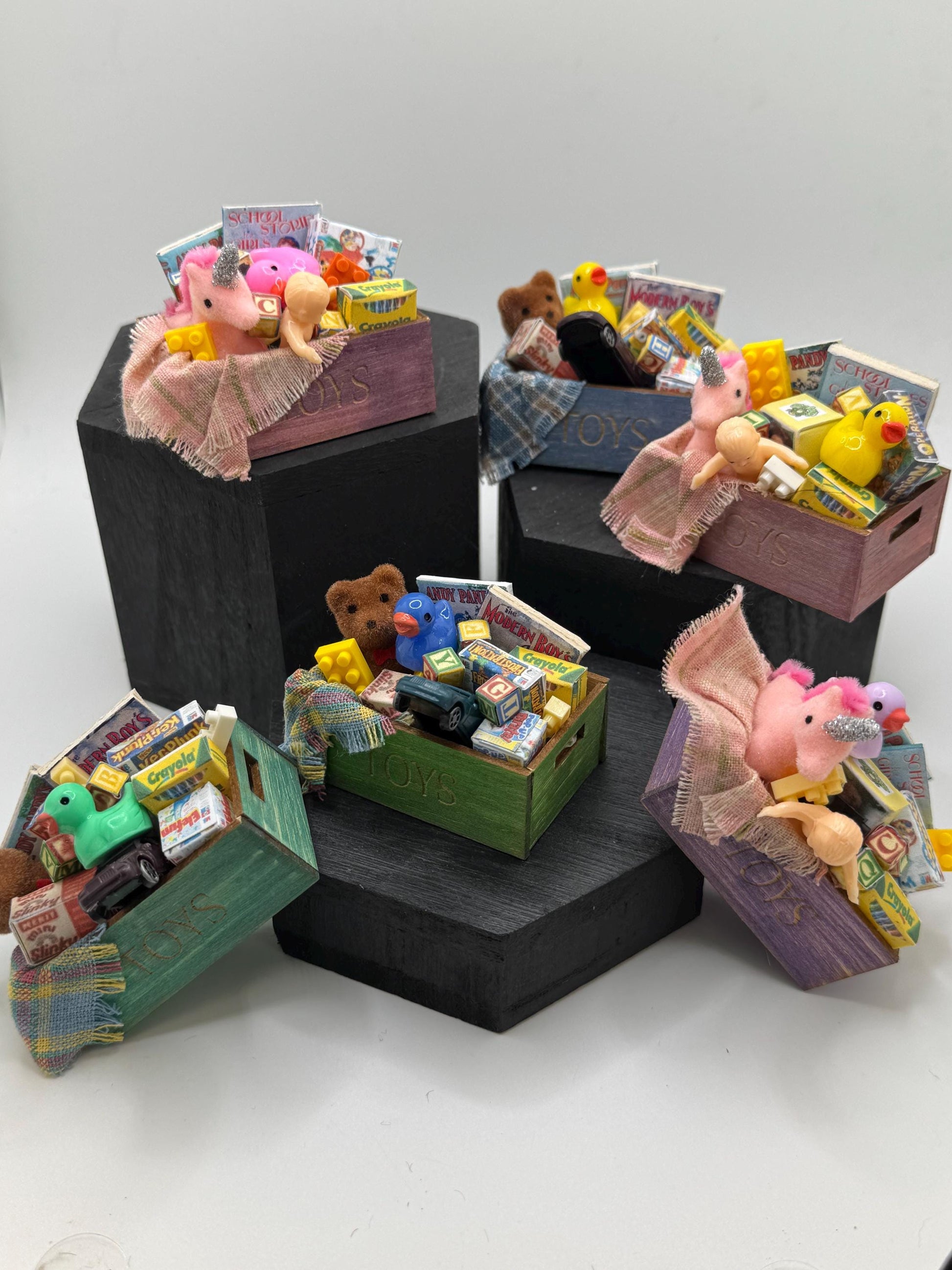 Dolls House Miniatures -  Toy box x1