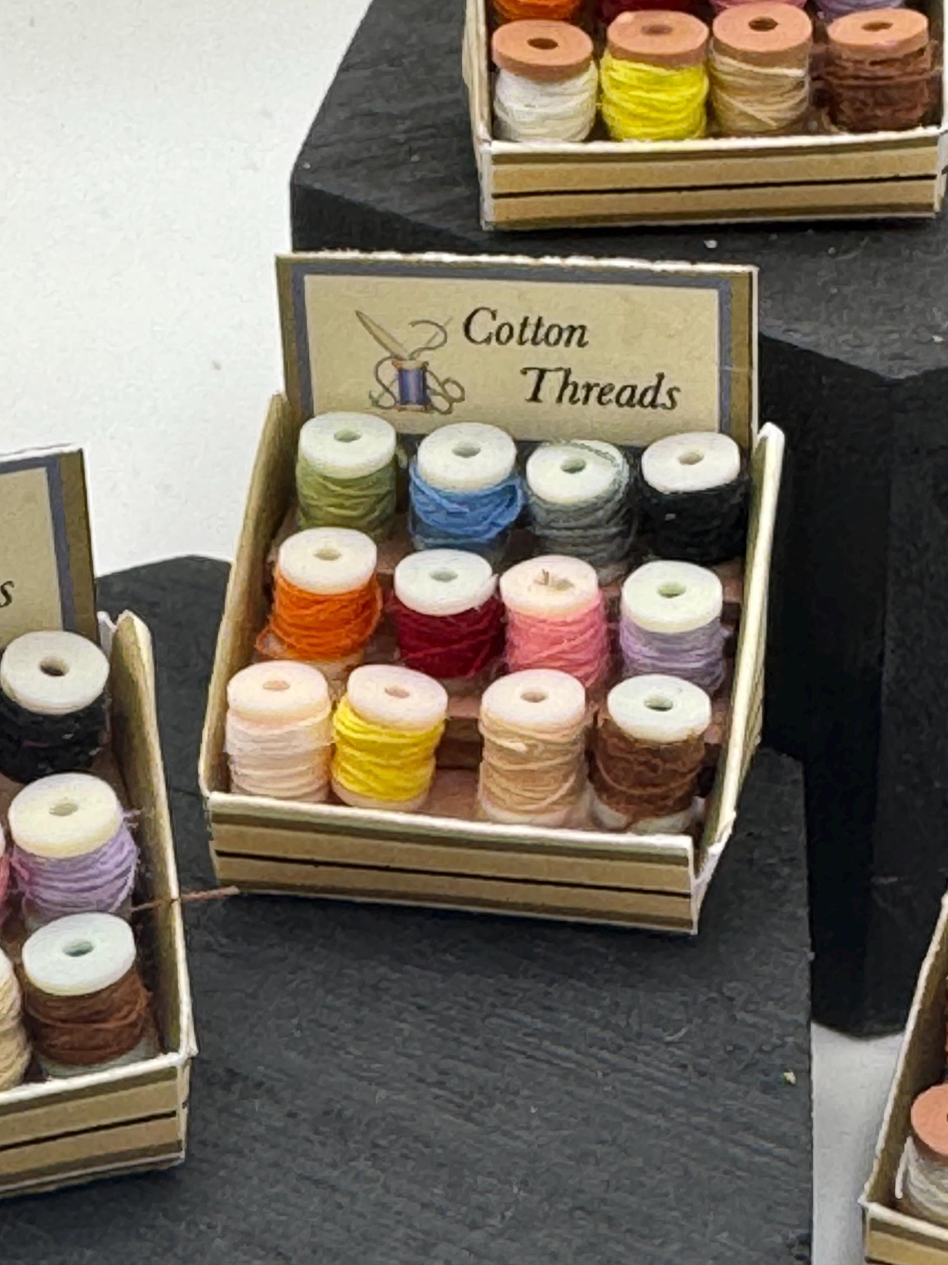 Dolls House Miniatures -  Cottons / threads Counter  Display x1 (2 options)