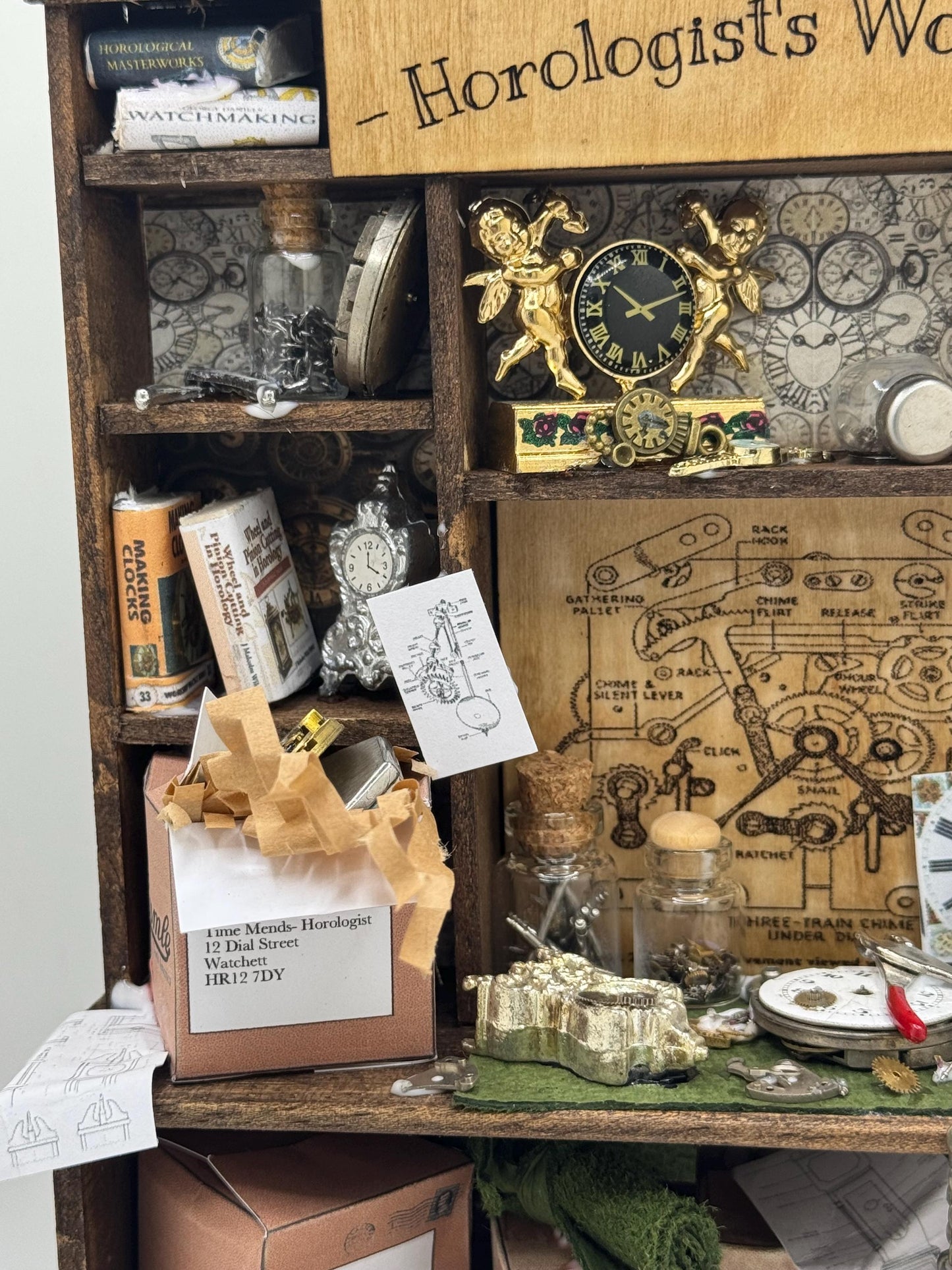 Dolls House Miniatures - 1/12th Horologists Workshop desk