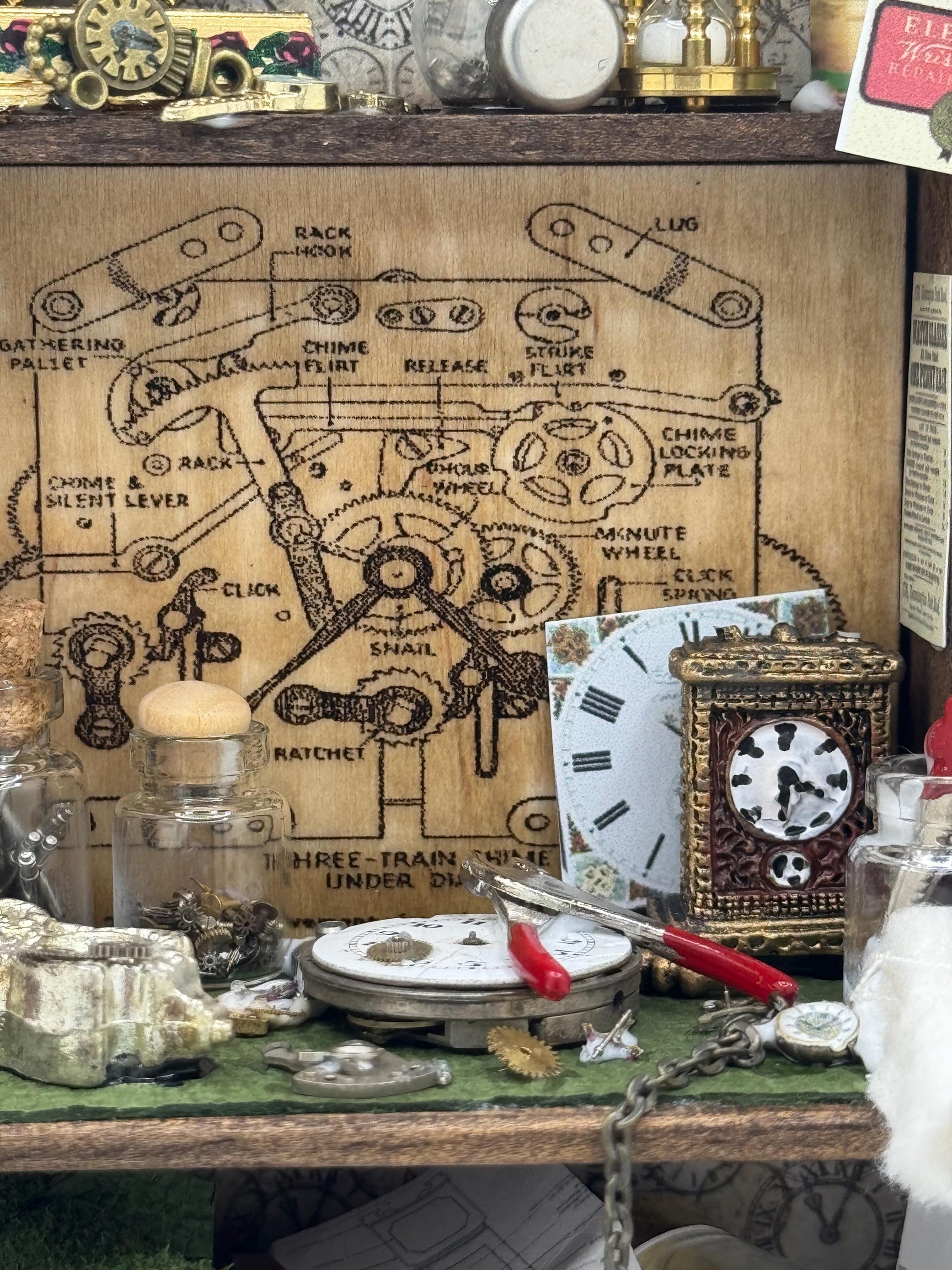 Dolls House Miniatures - 1/12th Horologists Workshop desk