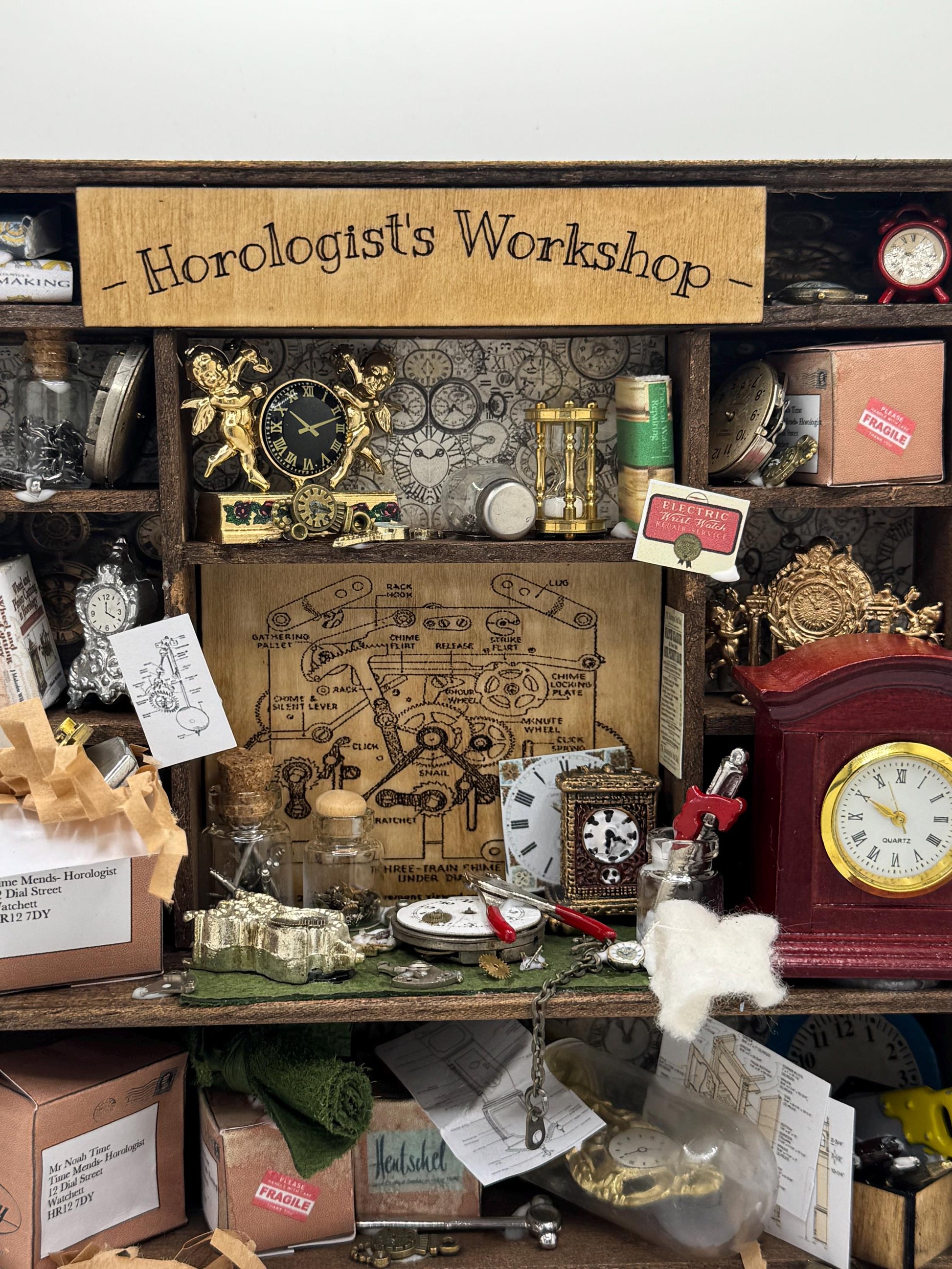 Dolls House Miniatures - 1/12th Horologists Workshop desk