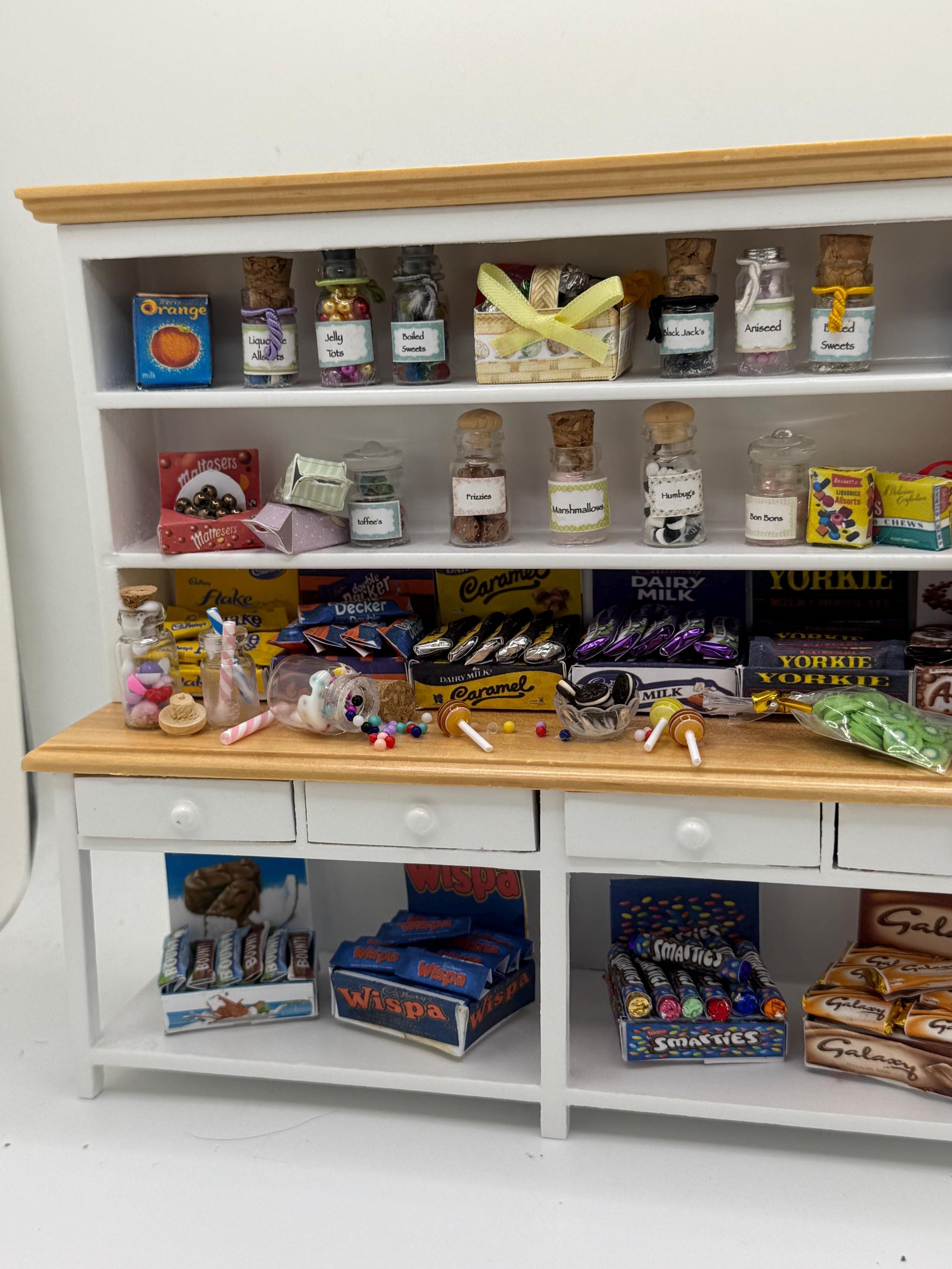 Dolls House Miniatures - 1/12th Sweet Shop display / dresser / hutch
