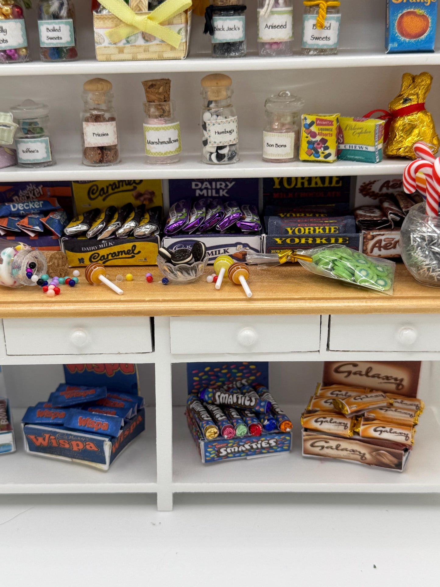 Dolls House Miniatures - 1/12th Sweet Shop display / dresser / hutch