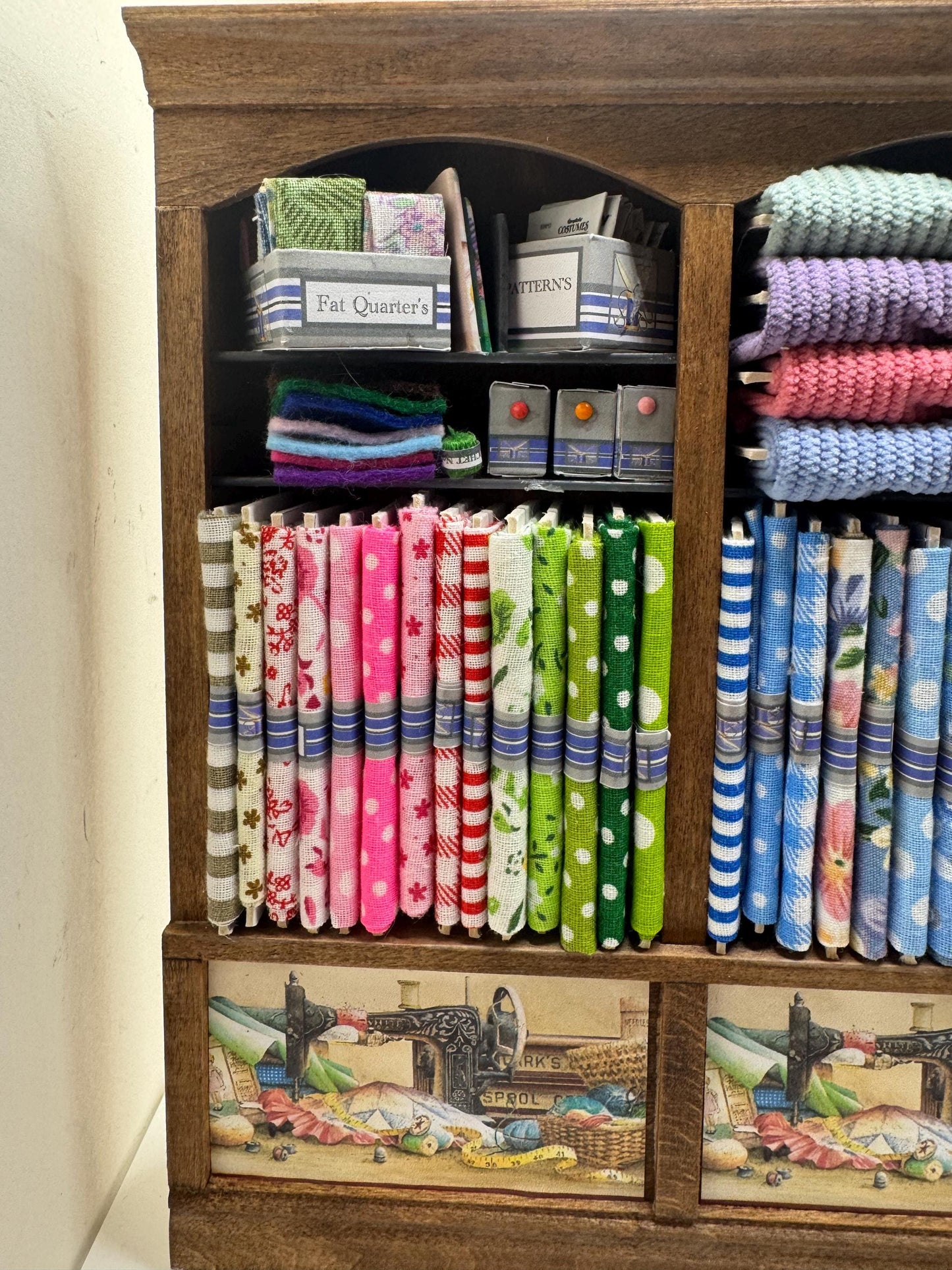 Dolls House Miniatures - 1/12th  - Haberdashery Sewing Shelf