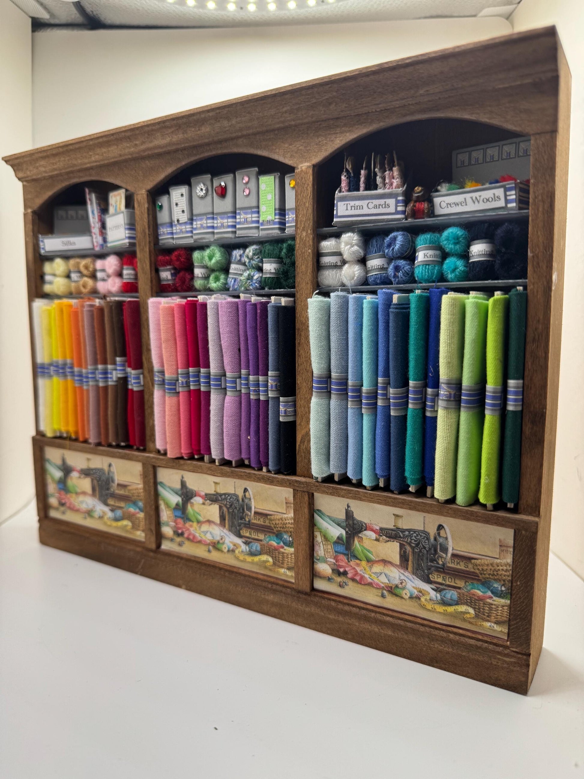 Dolls House Miniatures - 1/12th  - Haberdashery Sewing Shelf