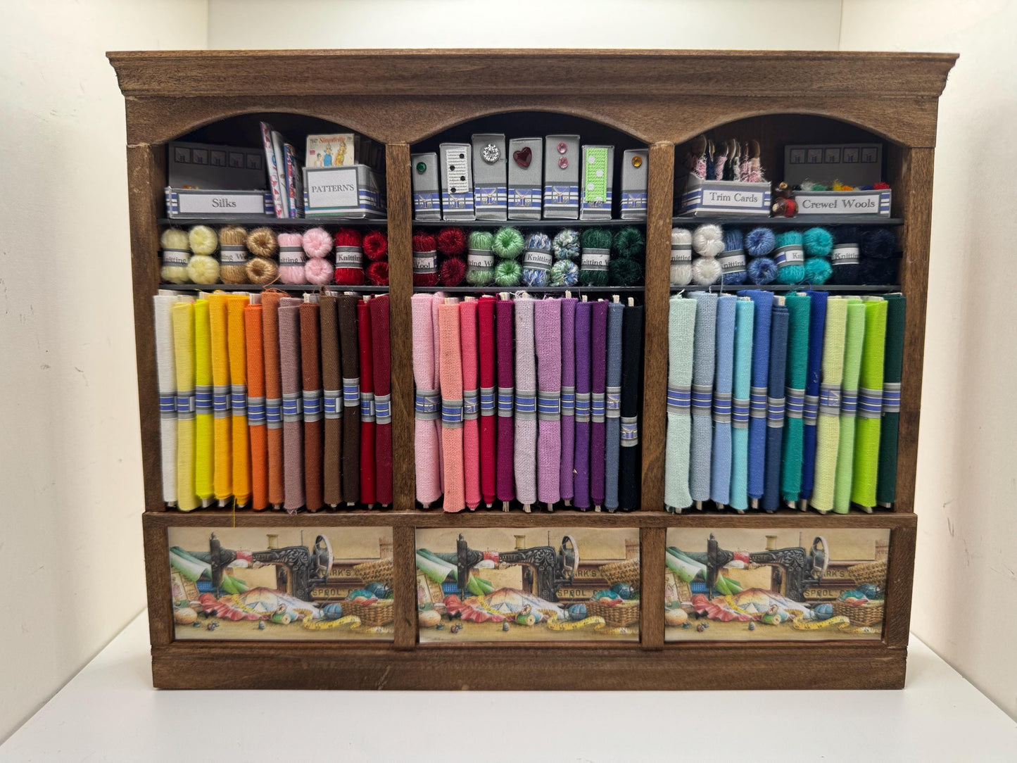 Dolls House Miniatures - 1/12th  - Haberdashery Sewing Shelf
