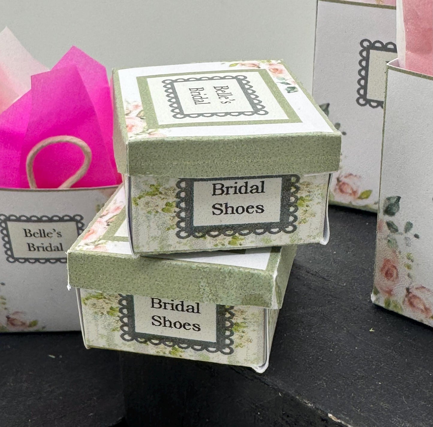 Dolls House Miniatures - 1/12th Belle’s Bridal  Wedding Boutique collection (various)