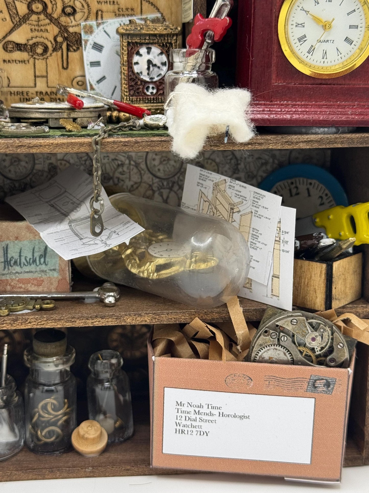 Dolls House Miniatures - 1/12th Horologists Workshop desk