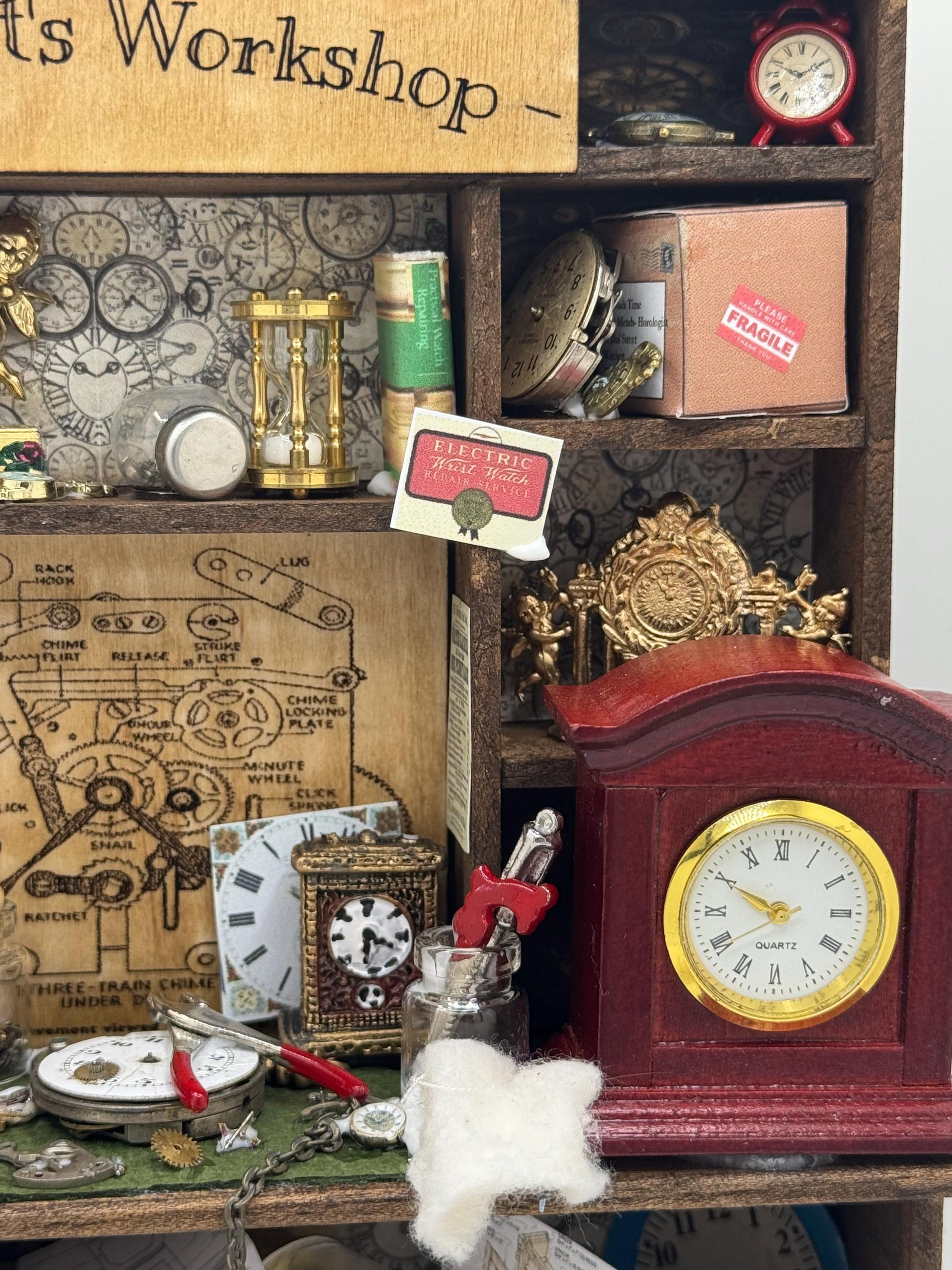 Dolls House Miniatures - 1/12th Horologists Workshop desk