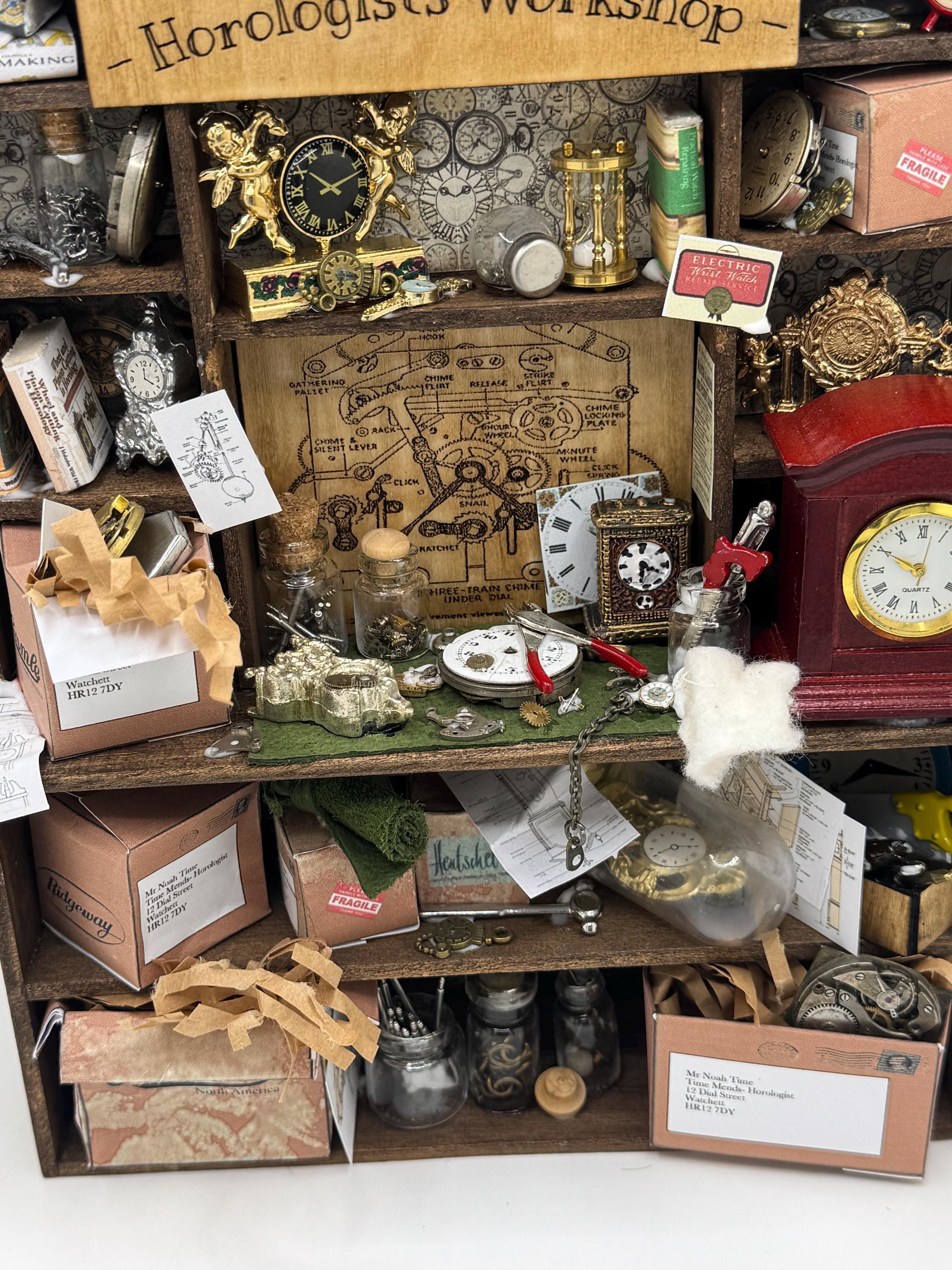 Dolls House Miniatures - 1/12th Horologists Workshop desk