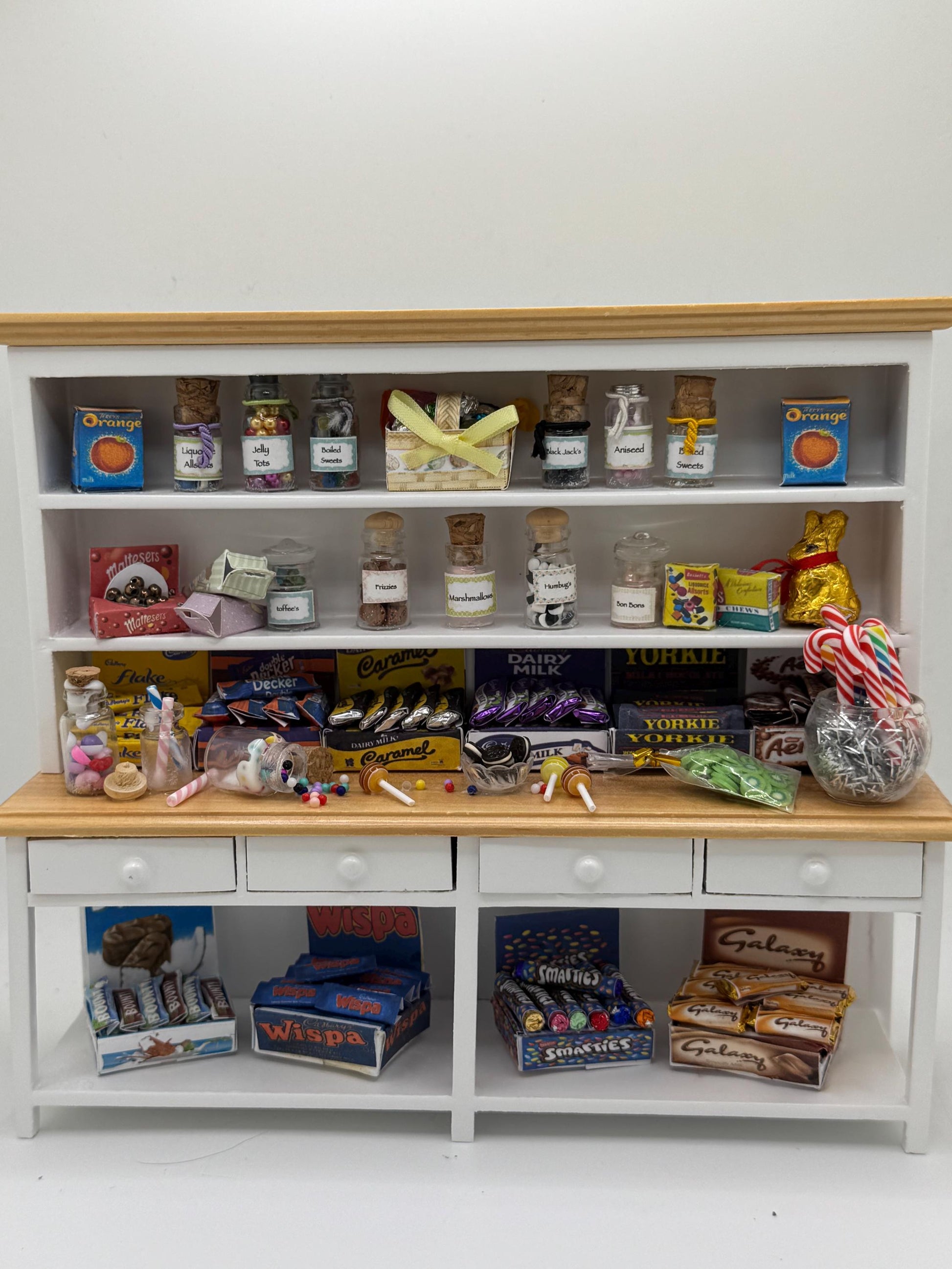 Dolls House Miniatures - 1/12th Sweet Shop display / dresser / hutch