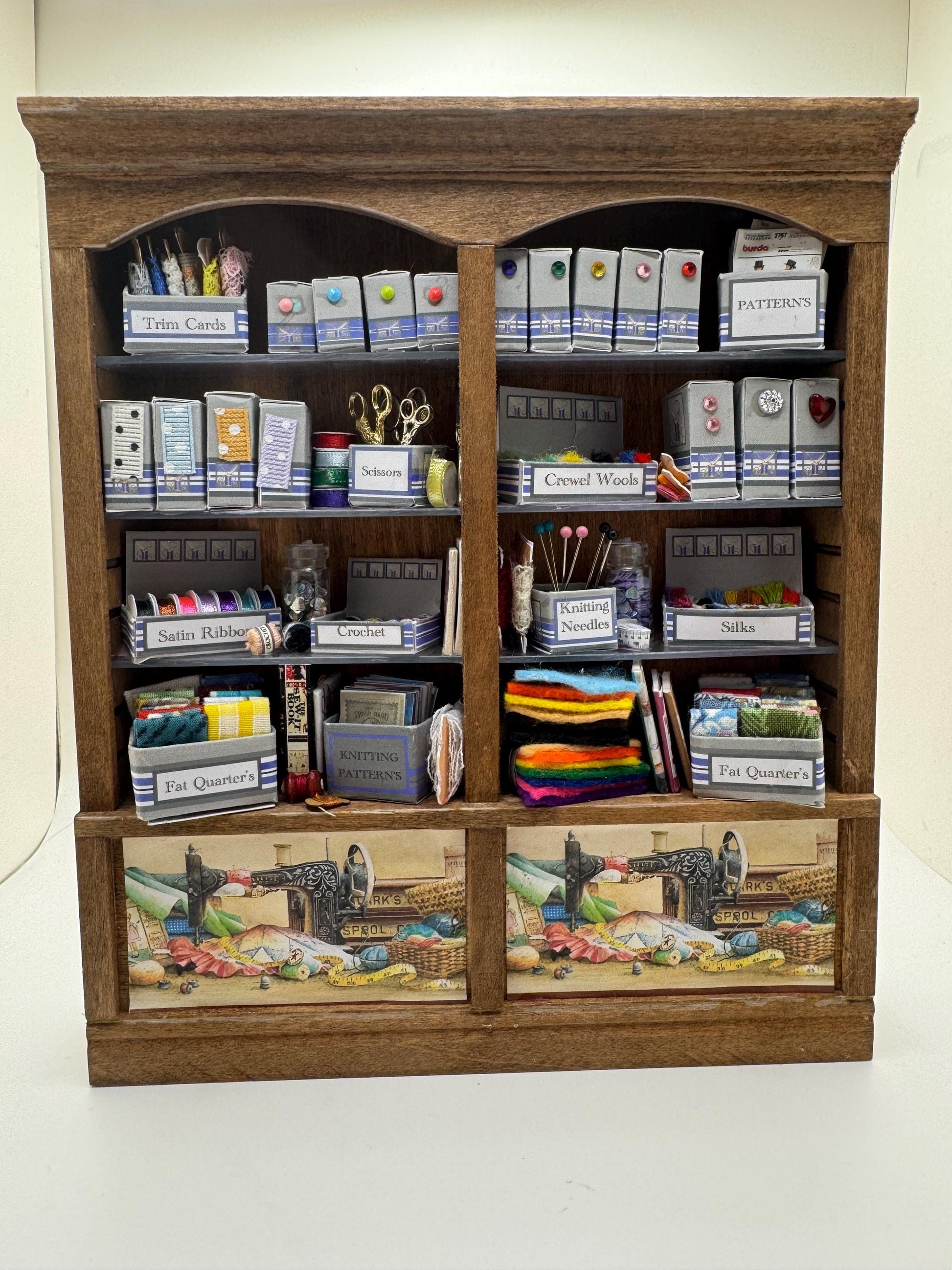 Dolls House Miniatures - 1/12th  - Haberdashery Sewing Shelf