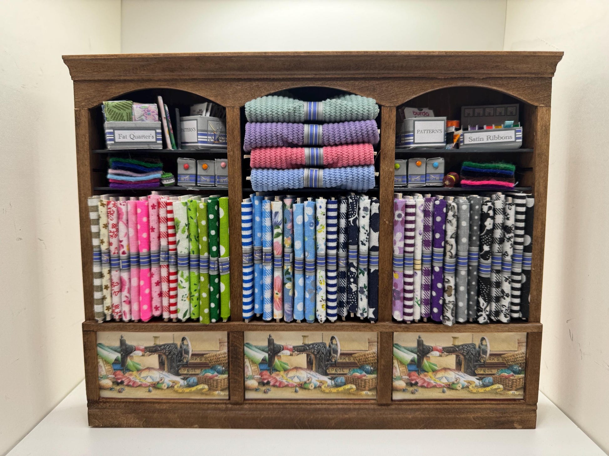 Dolls House Miniatures - 1/12th  - Haberdashery Sewing Shelf