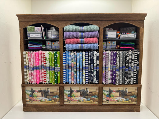 Dolls House Miniatures - 1/12th  - Haberdashery Sewing Shelf