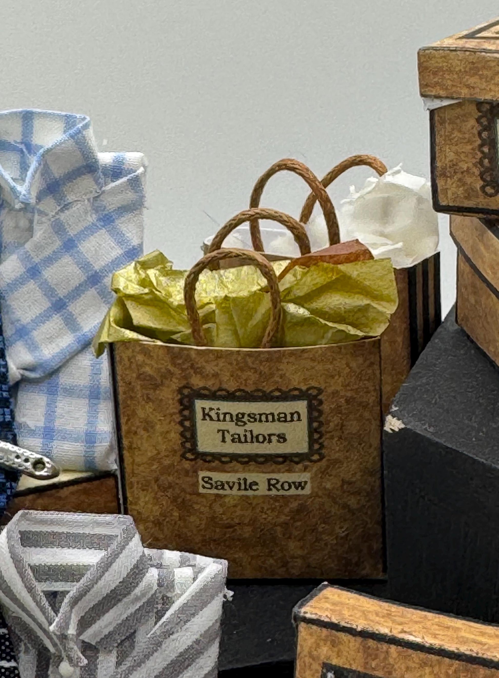 Dolls House Miniatures - 1/12th Kingsman’s Tailors Gentleman’s outfitters collection (various)