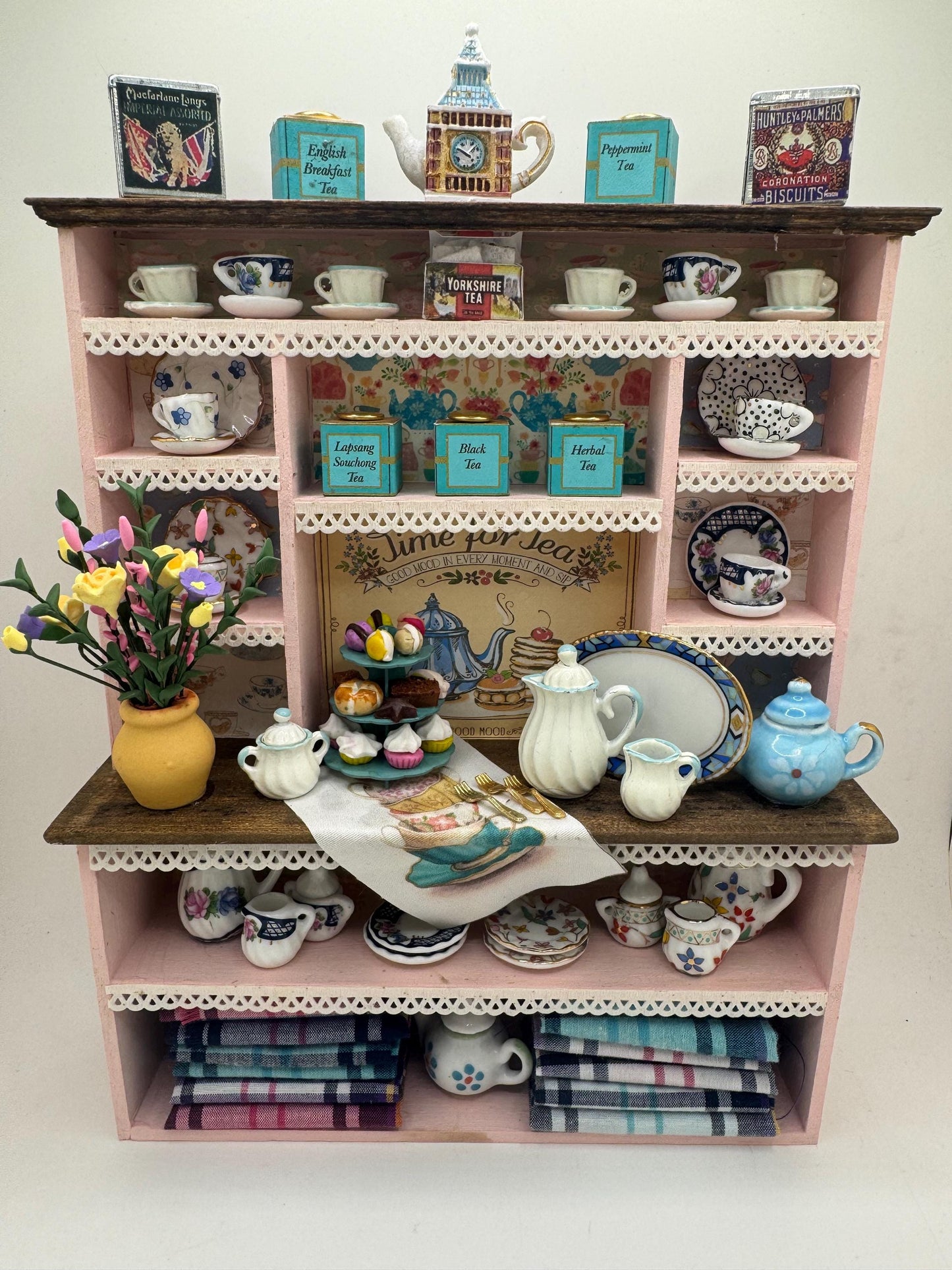 Dolls House Miniatures - 1/12th  - Time for Tea  shop display /  Dresser / Hutch