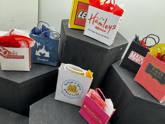 Dolls House Miniatures- 1/12th Shopping Bags x8 - SET 20 - Toys