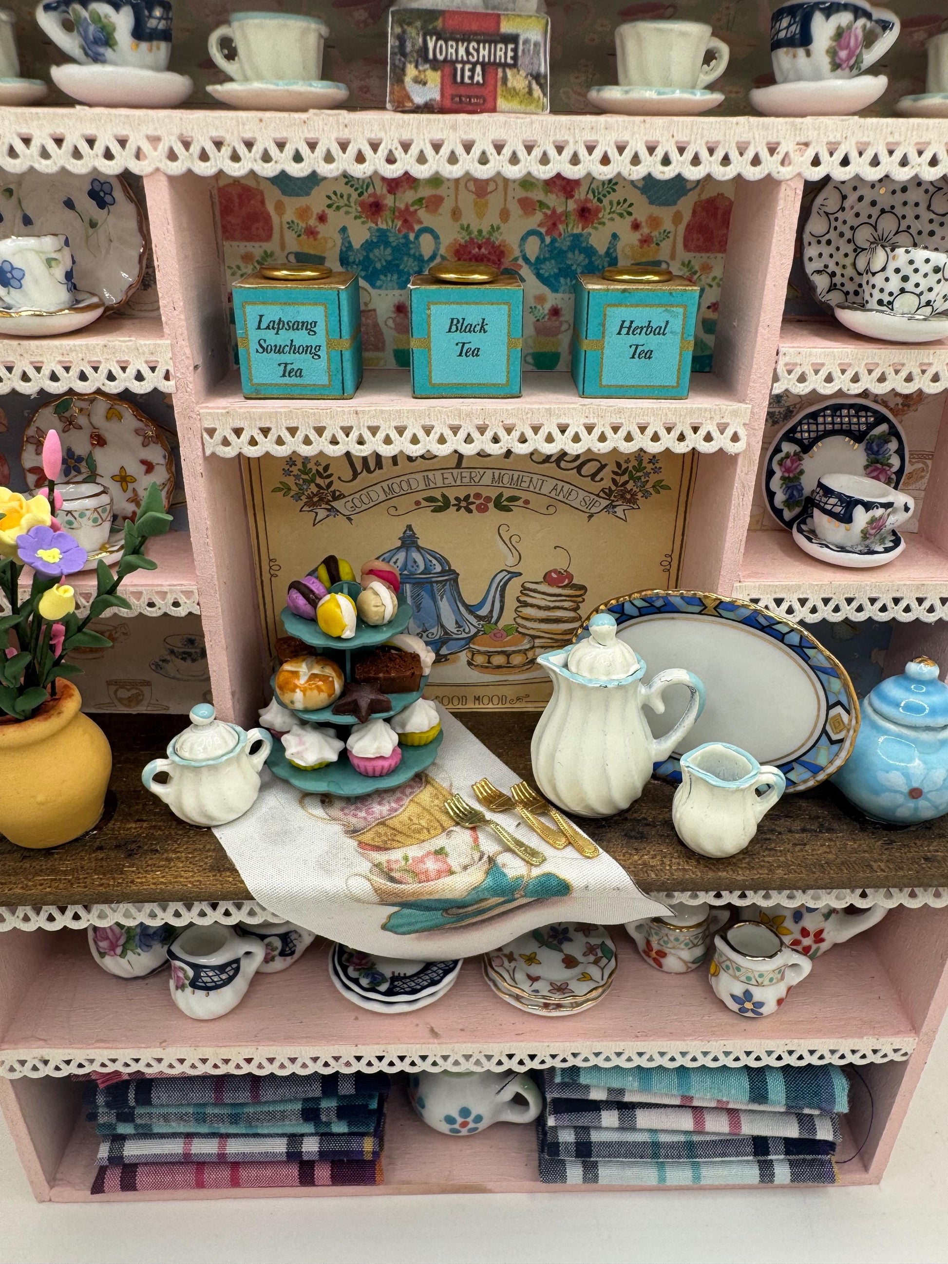 Dolls House Miniatures - 1/12th  - Time for Tea  shop display /  Dresser / Hutch