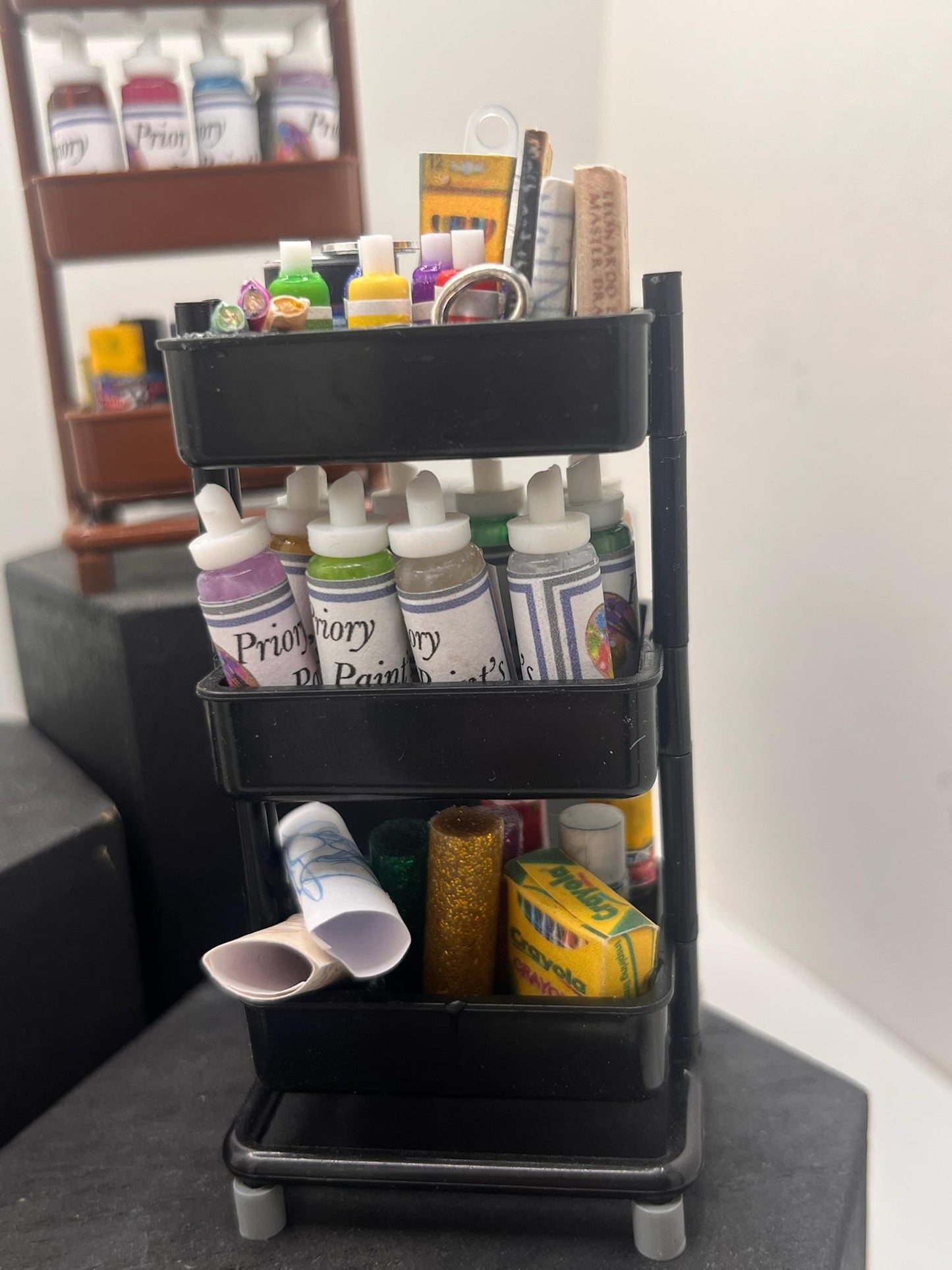 Dolls House Miniatures - NEW 1/12th Artist's Trolley / cart