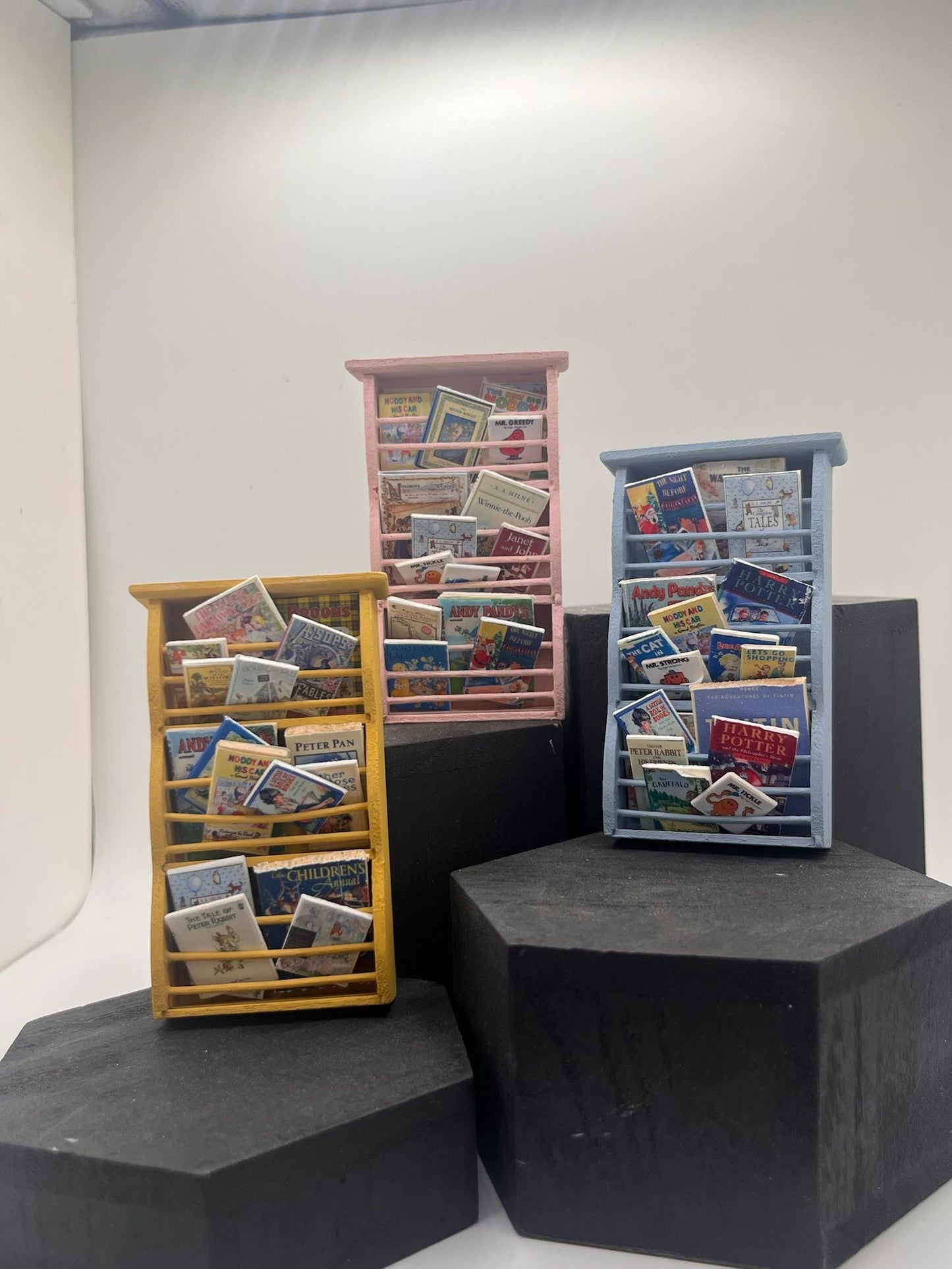 Dolls House Miniatures - 1/12th  - children's books wall book rack x1